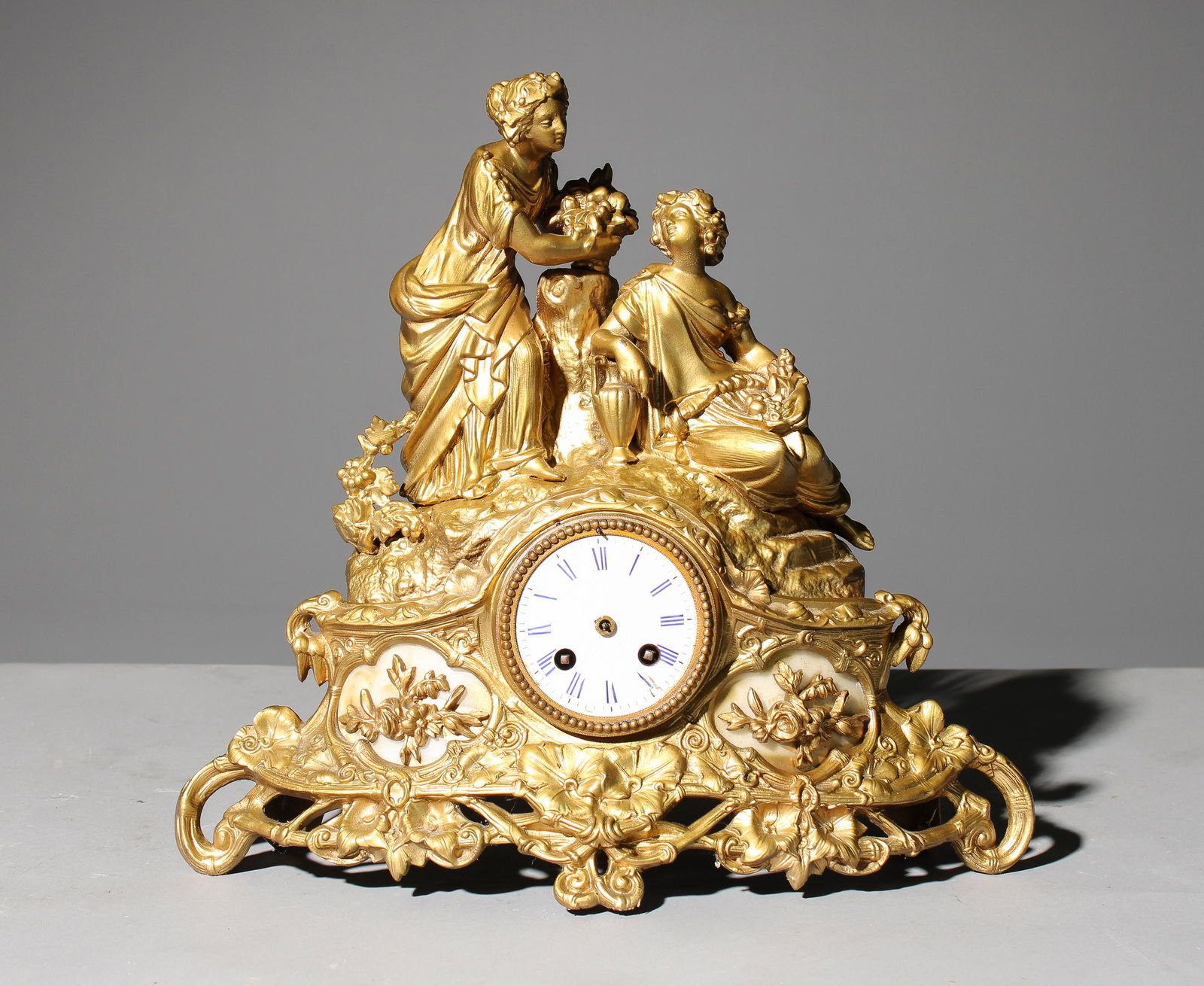 French Gold Spelter Figural Mantel Clock (1 of 4)