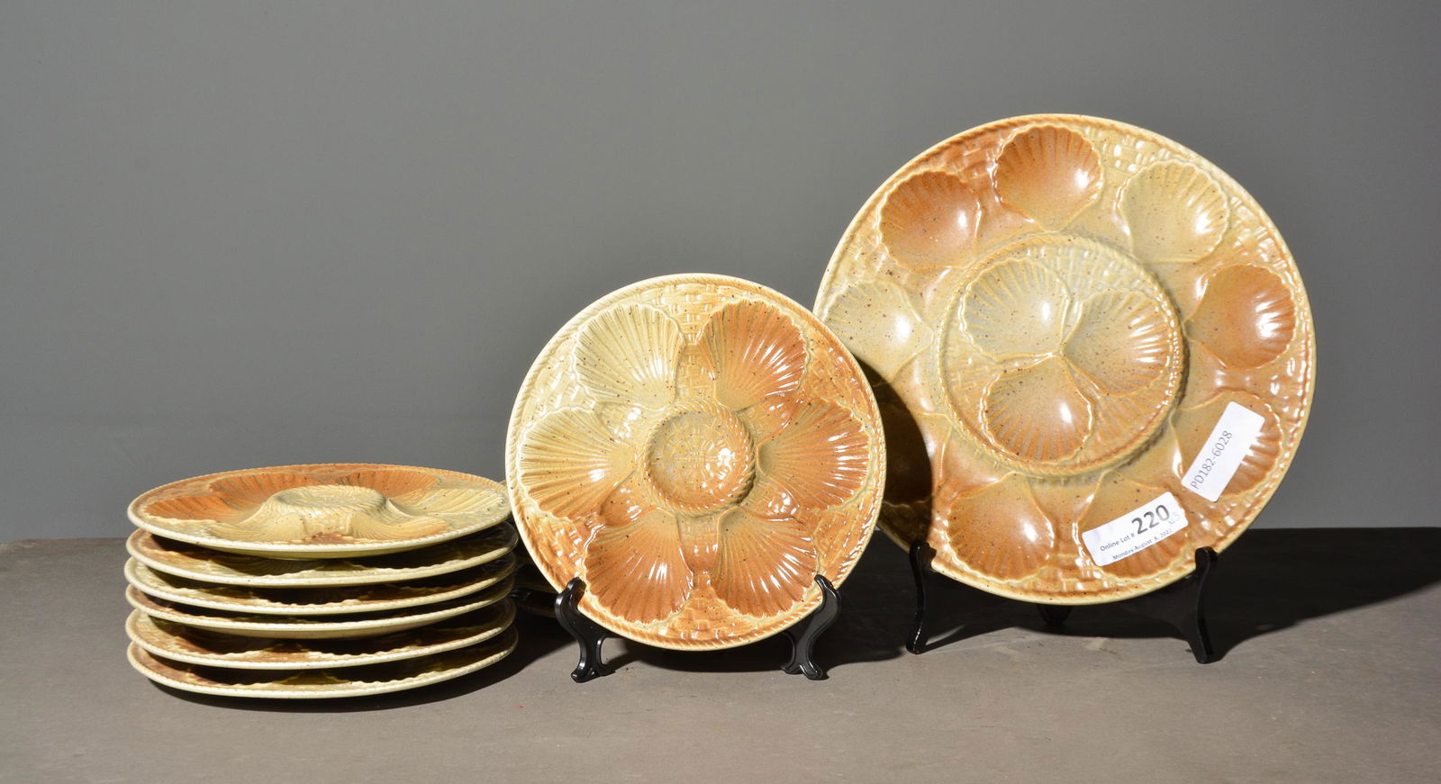 13pc French Oyster Plate Set - Platter & 12 Plates (1 of 4)