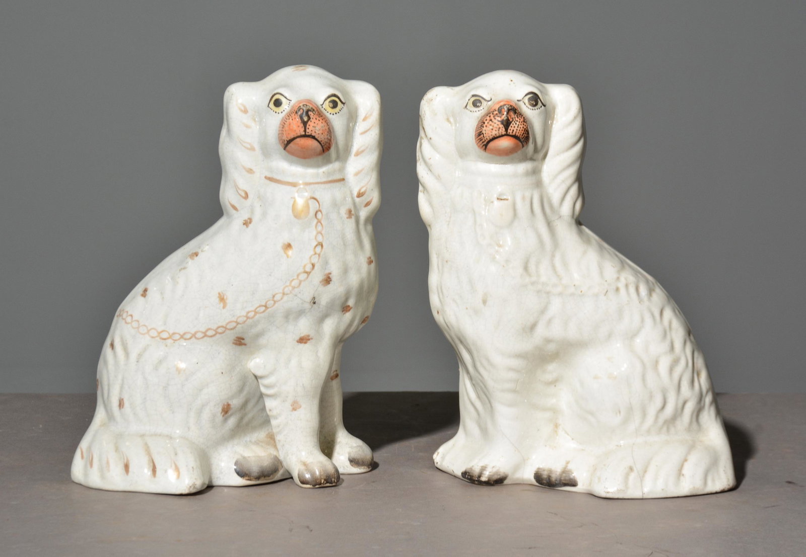 Pair of King Charles Staffordshire Dogs (1 of 3)
