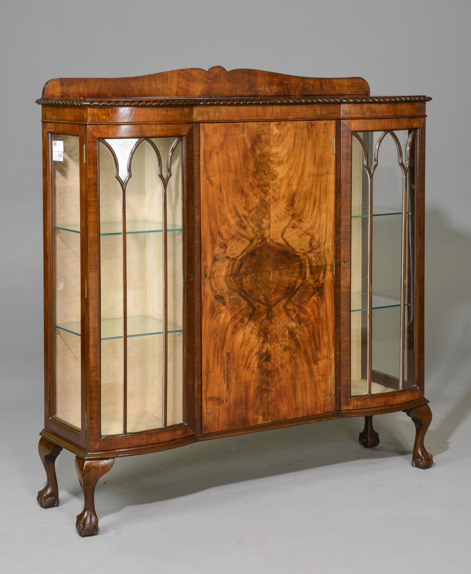 British Mahogany Ball & Claw Foot Display Cabinet (1 of 3)