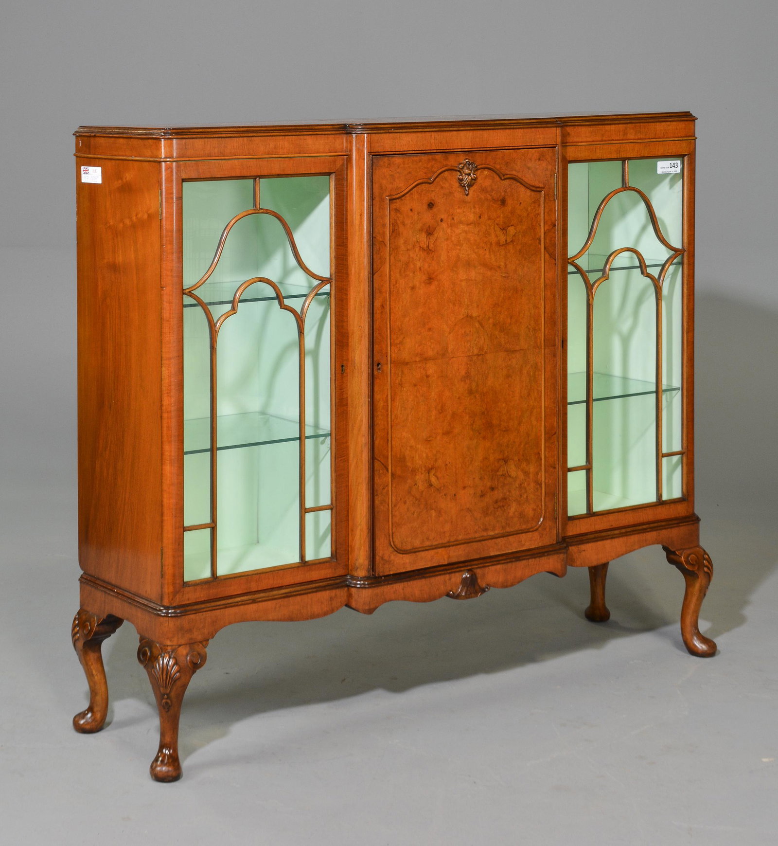 British Walnut Display Cabinet / Showcase (1 of 3)