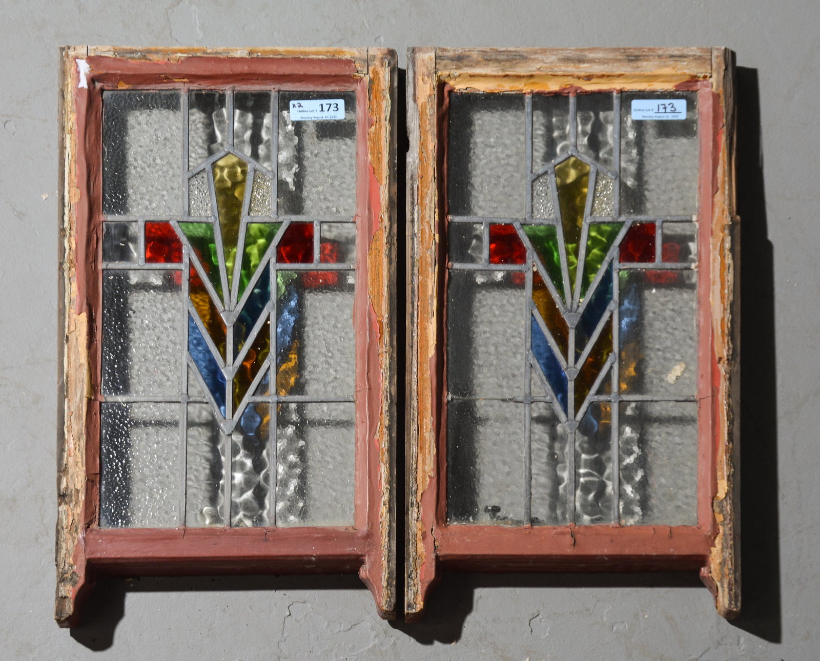 2 British Stained Glass Windows - Multi Color (1 of 3)