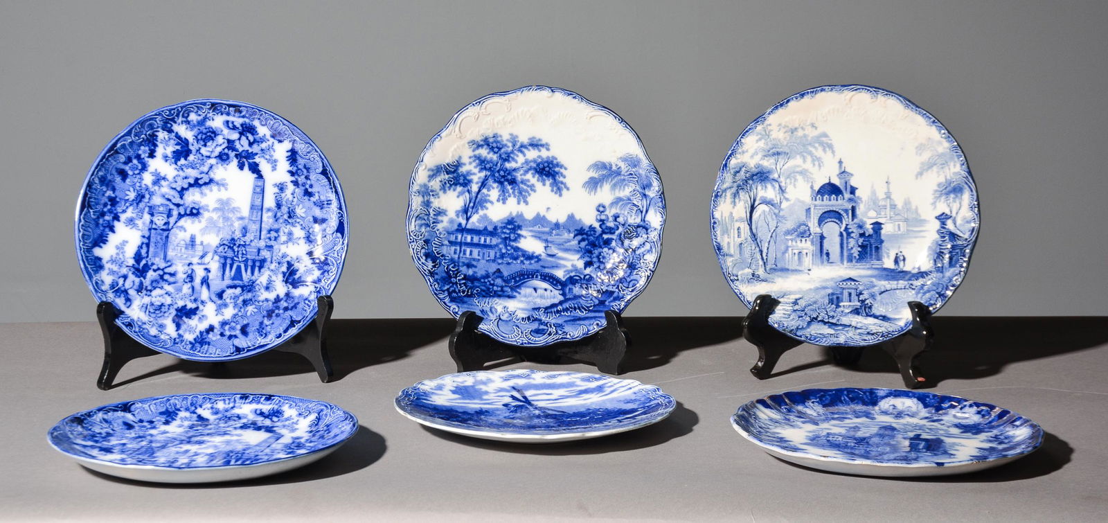 6 Assorted Flo Blue Plates (1 of 8)