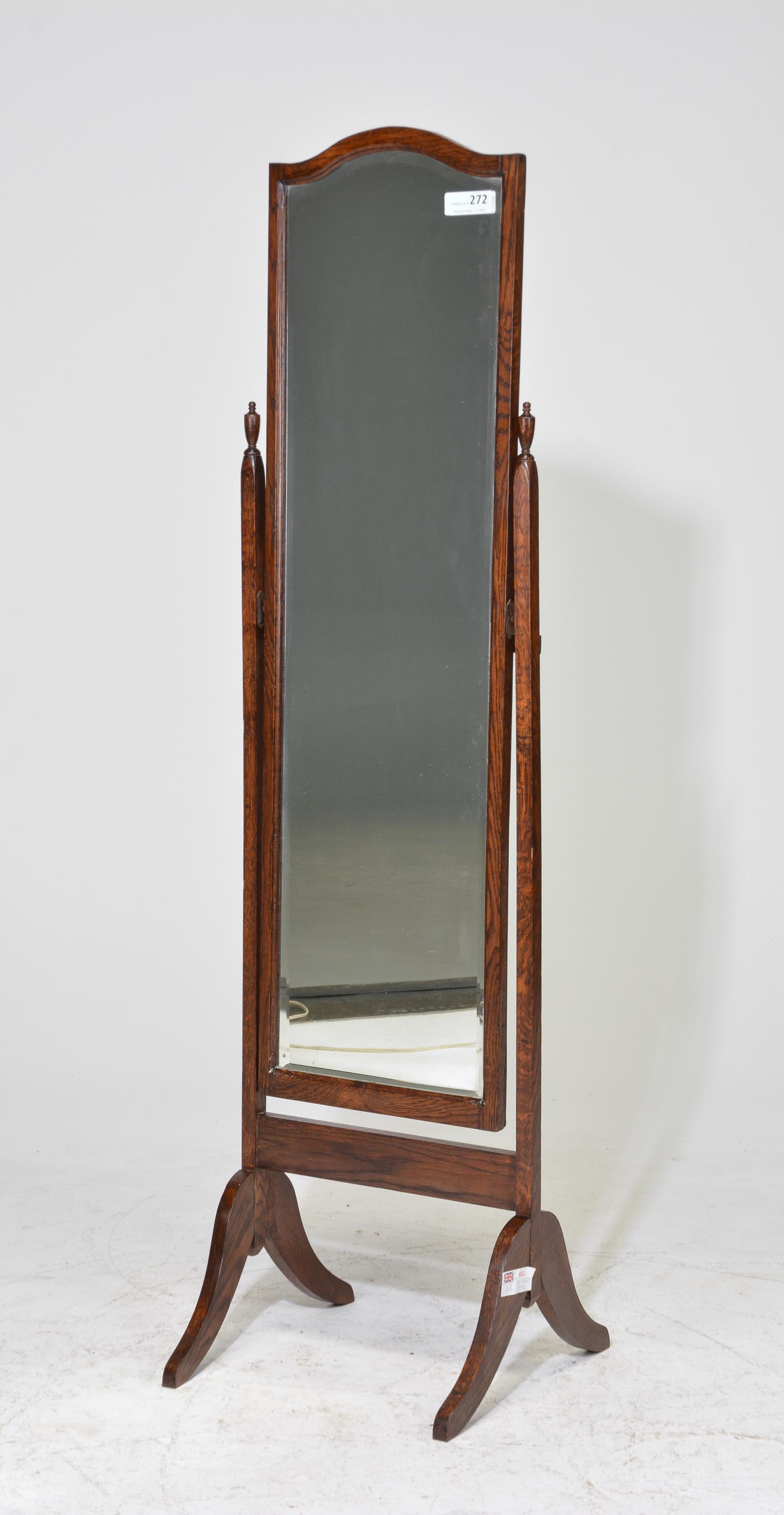 British Oak Cheval Mirror (1 of 2)
