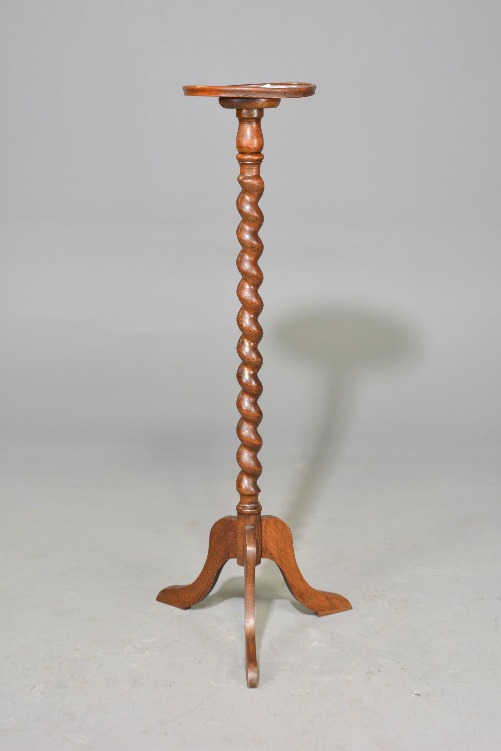 British Oak Barley Twist Plant Stand (1 of 3)