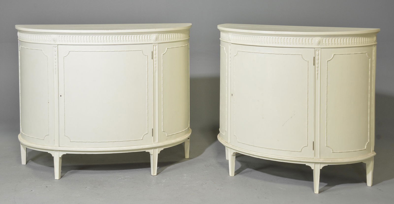 2 British Painted Mahogany Demilune Cabinets (1 of 3)