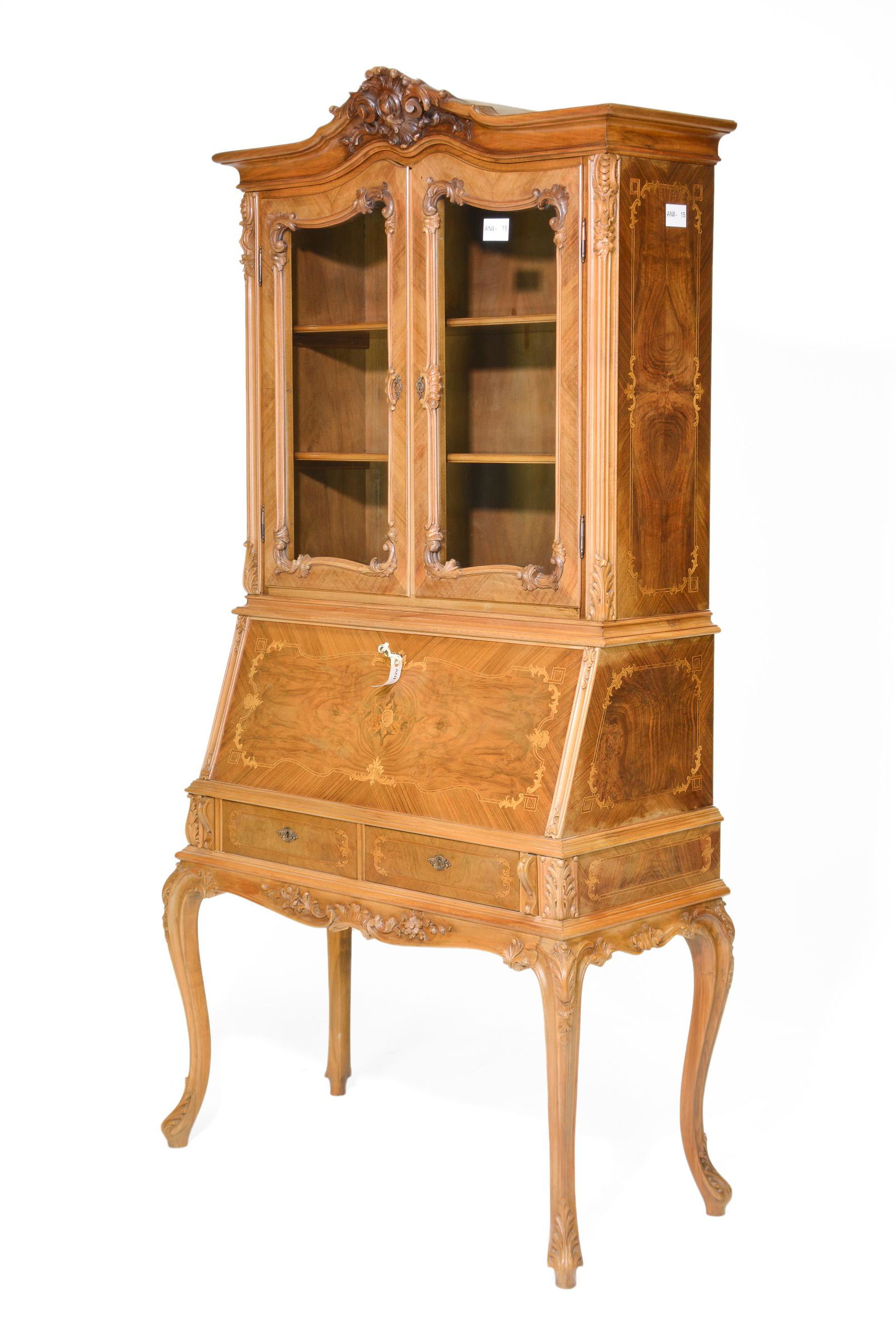 Louis XV Style Secretary Bookcase / Desk (1 of 5)