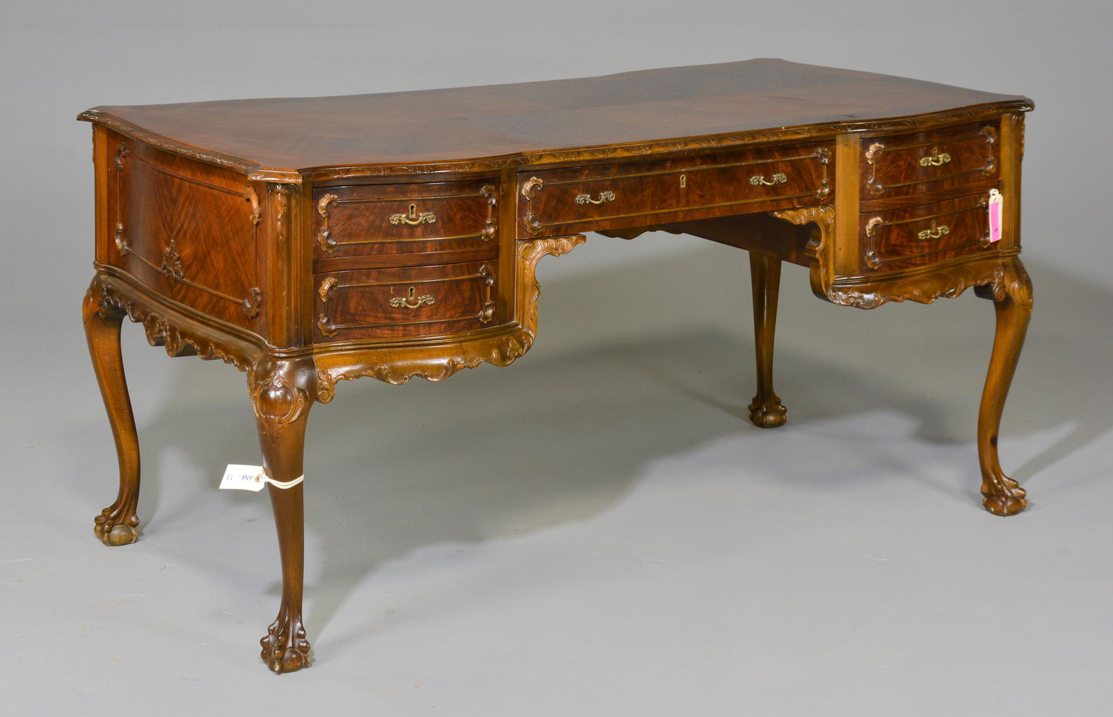 Carved Mahogany Ball & Claw Desk (1 of 5)