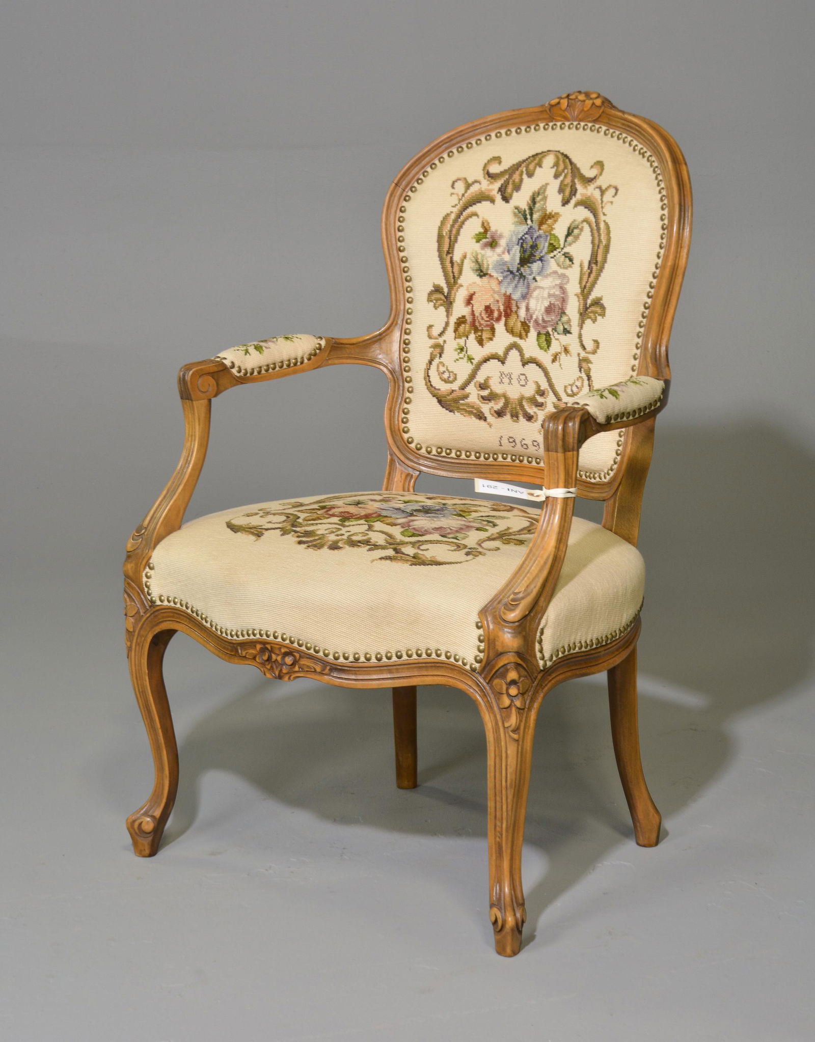 Louis XV Style Needlepoint Arm Chair (1 of 3)