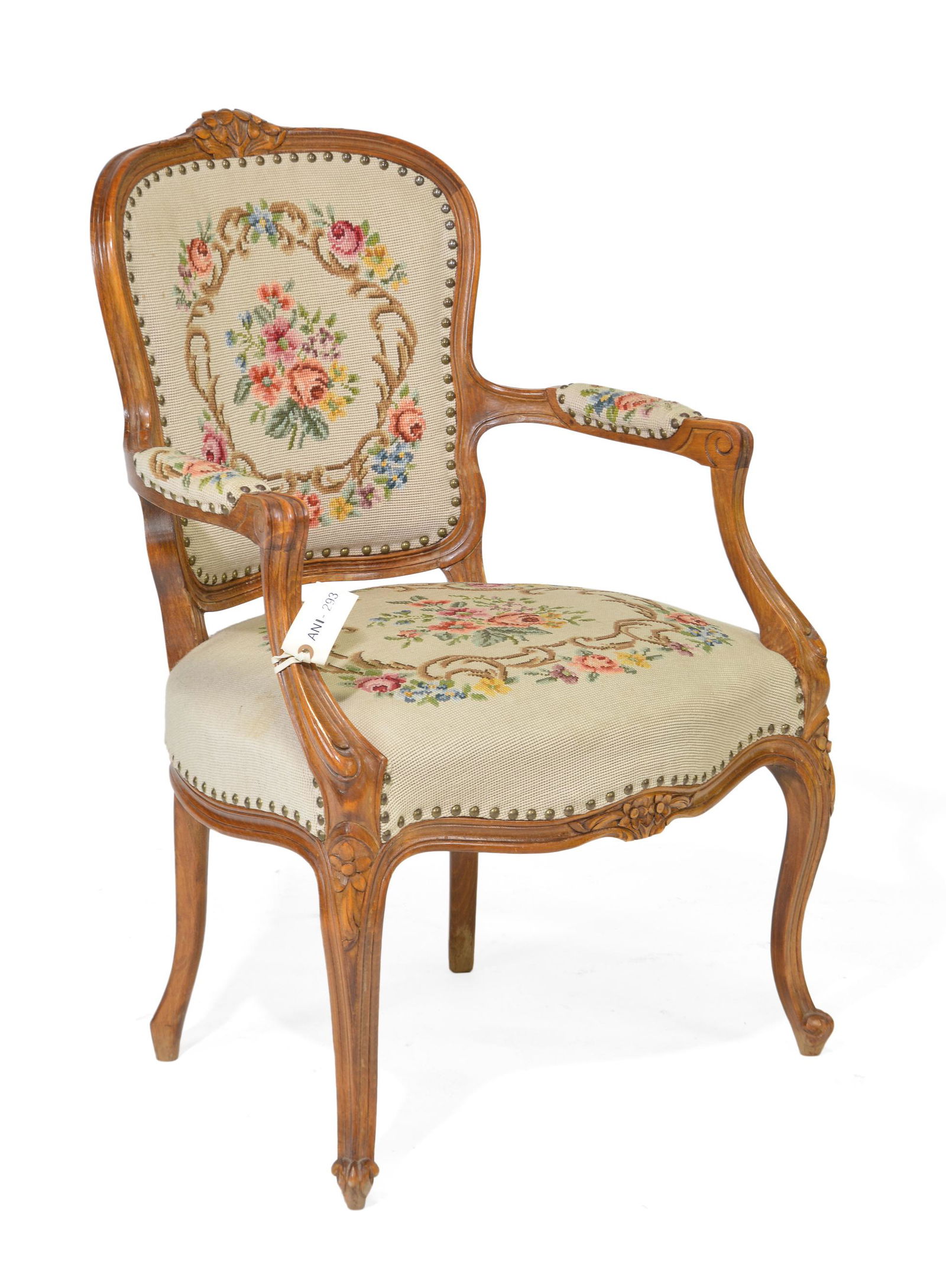 Louis XV Style Needlepoint Arm Chair (1 of 4)