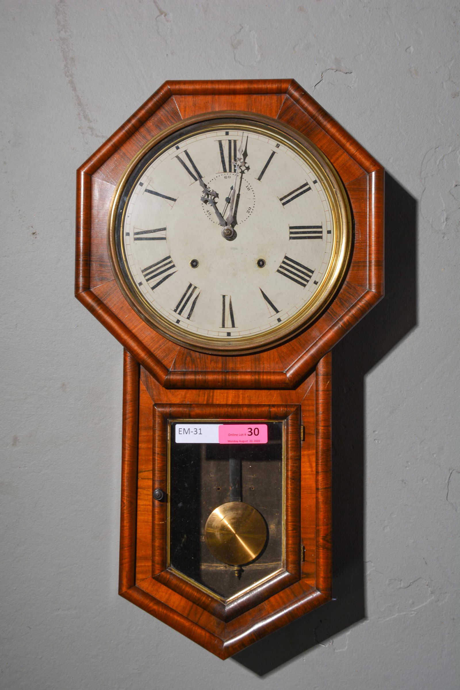 Welch "Verdi" Mahogany Wall Clock (1 of 4)