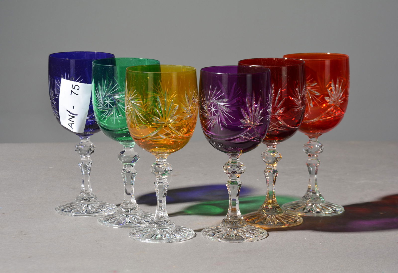 Set of Multi Color Cut Crystal Stems (1 of 2)