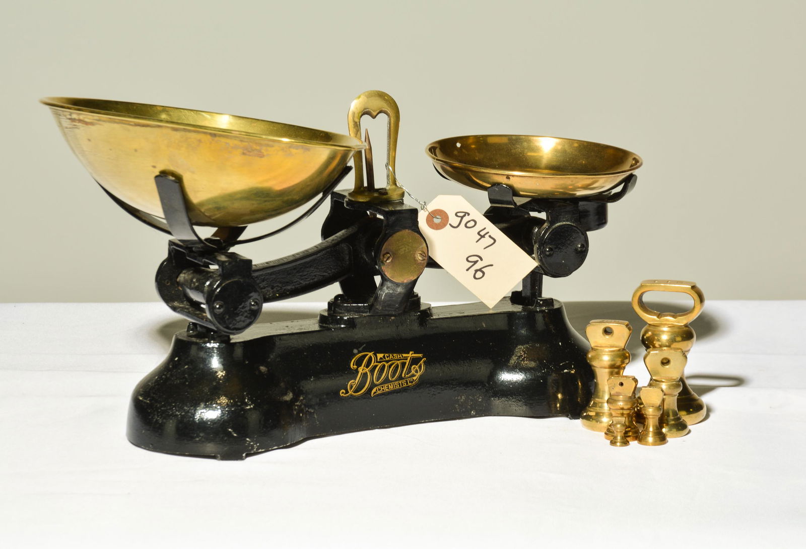 British Black Balance Scale with Bell Weights (1 of 2)