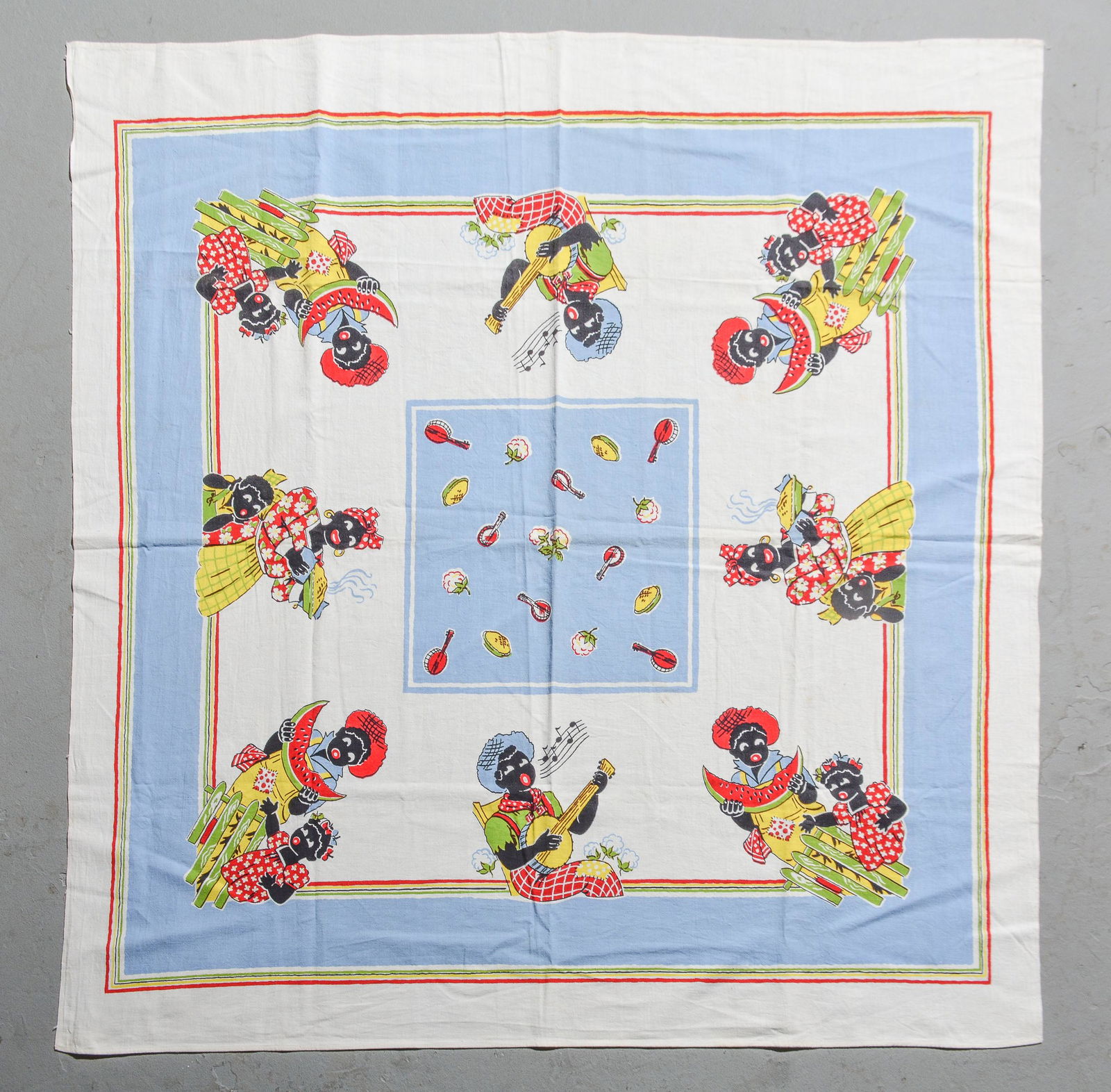 Vintage Table Cloth: Vintage Table Cloth - 50.5 inches x 51 inches