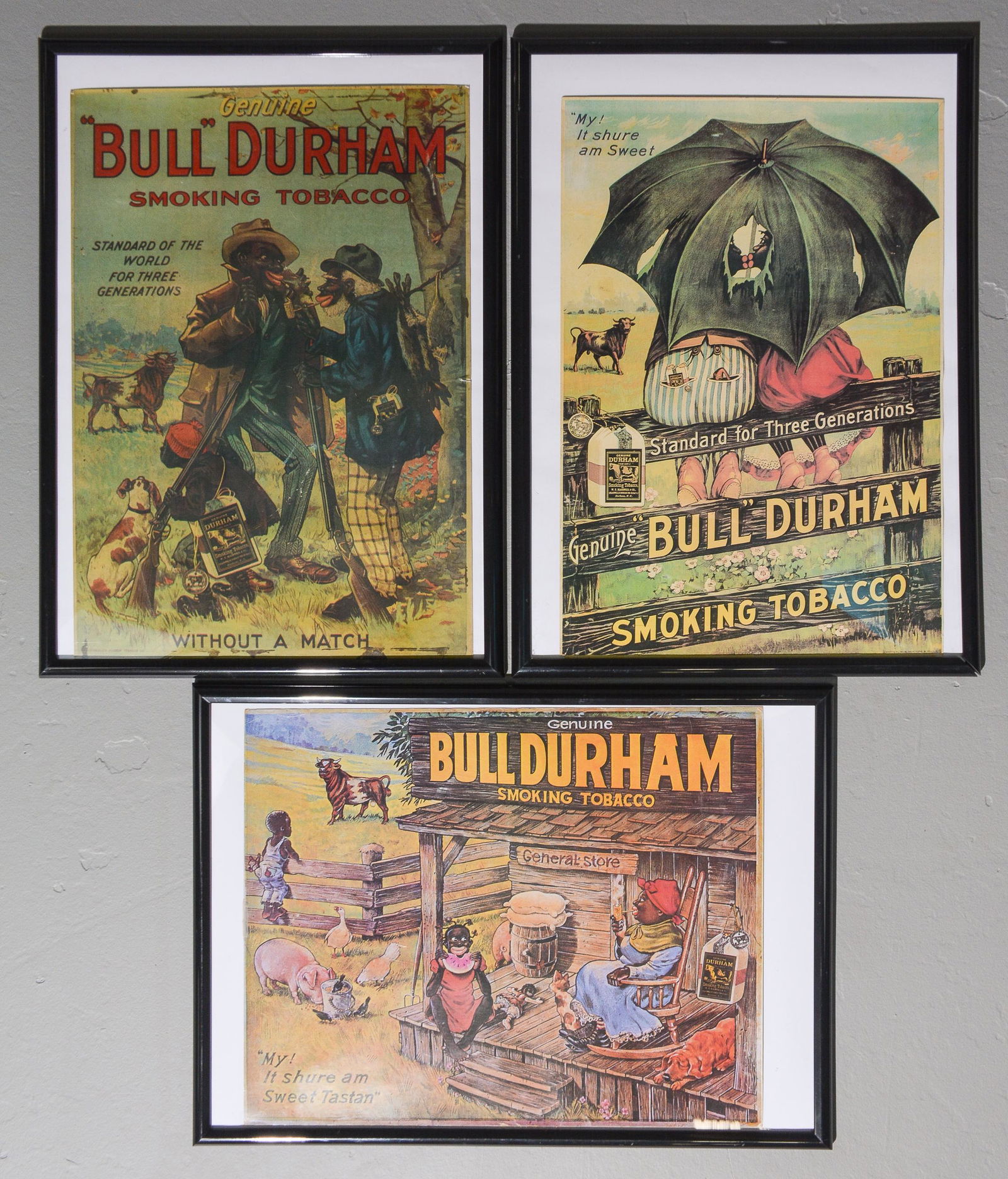 3 Framed Bull Durham Posters (1 of 4)