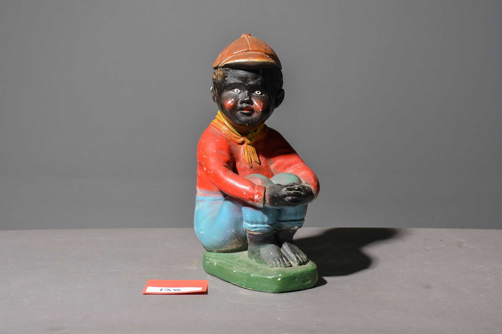 Vintage Pottery / Chalkware Boy Coin Bank (1 of 3)