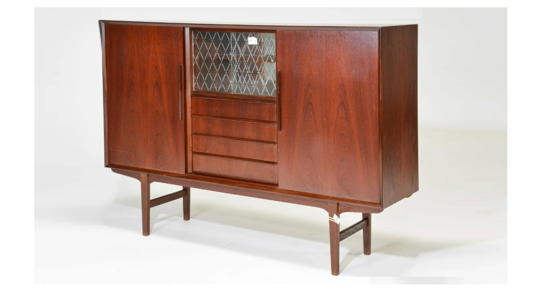Danish Modern Cocktail Sideboard / Cabinet: Danish Modern Cocktail Sideboard / Cabinet - In the manner of Arne Vodder - 47 in tall x 69 x 17