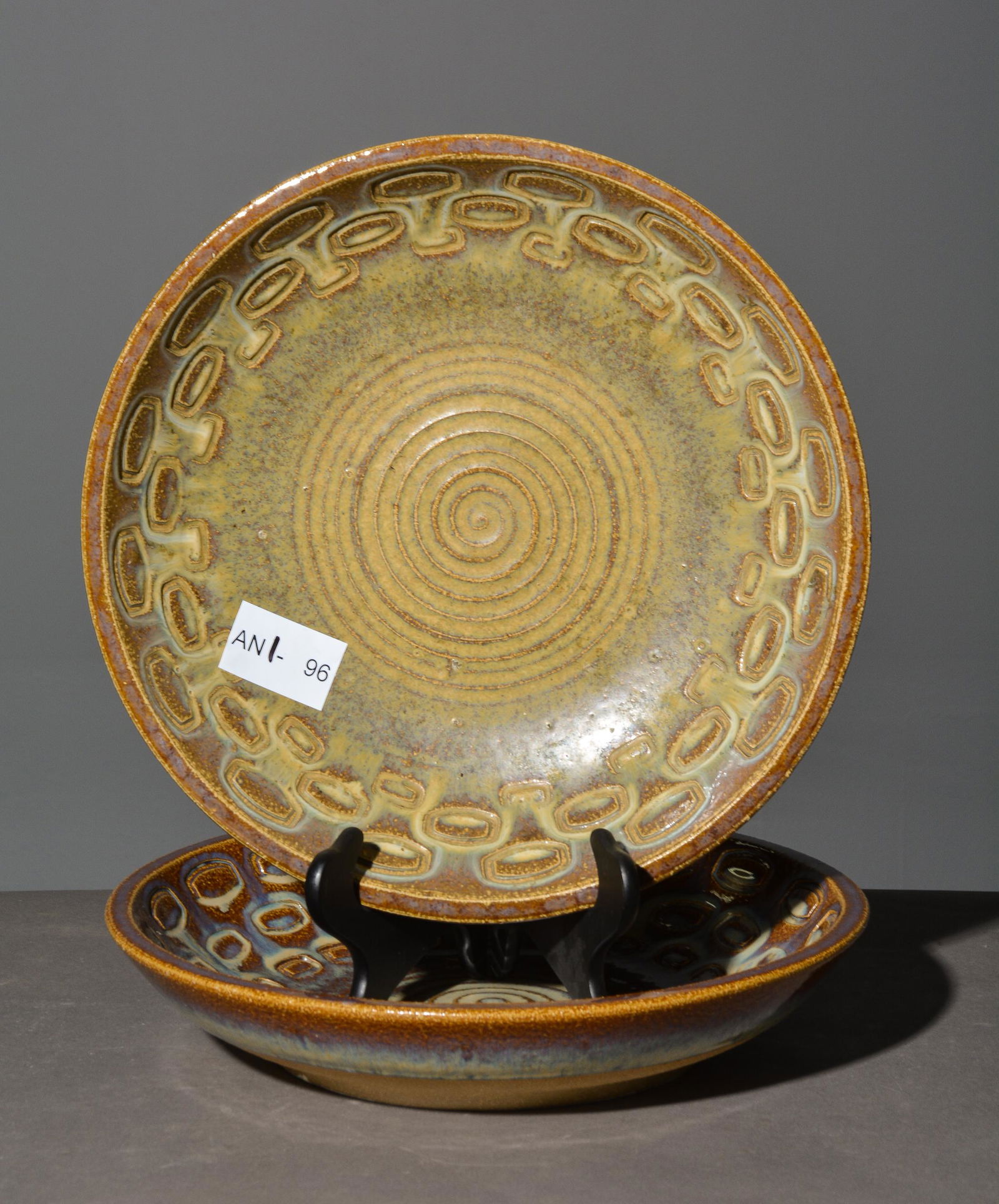 2 Danish Glazed Pottery Bowls - Signed (1 of 6)