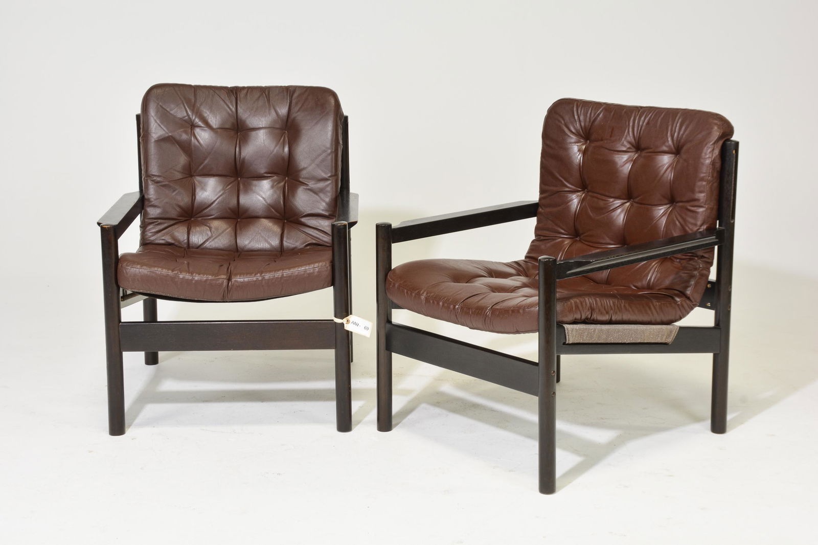 Pair of Danish Modern Button Tufted Lounge Chairs (1 of 3)