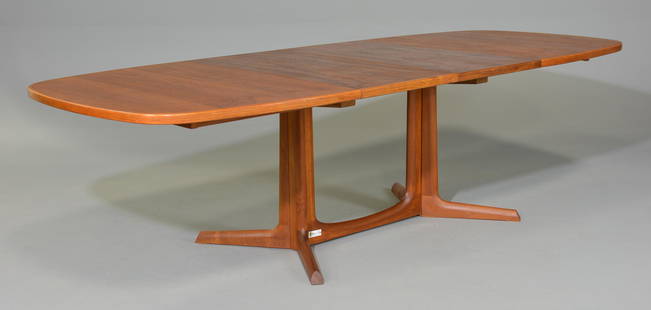 Danish Modern Gudme Mobelfabrik Dining Table: Danish Modern Teak Gudme Mobelfabrik Dining Table with 2 Insertable Leaves - 29 in tall x 64 x 42, Leaves are 19 inches each