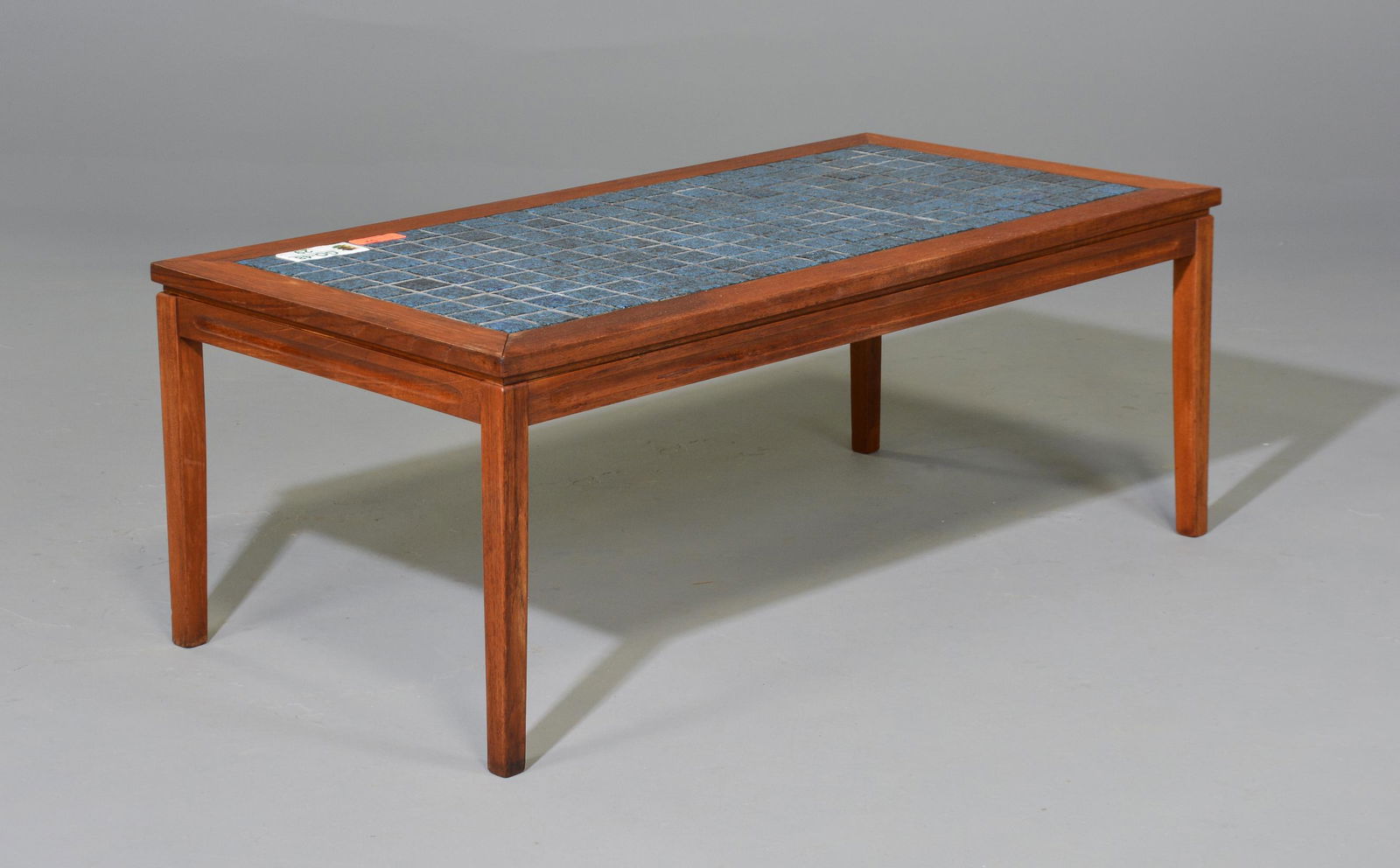 Mid Century Modern Blue Tile Top Coffee Table (1 of 3)
