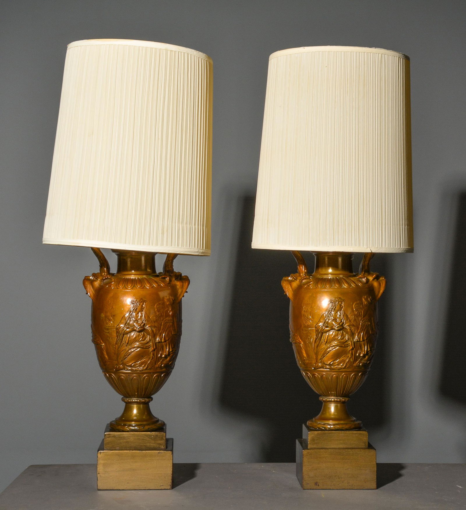 2 Neo Classical Metal Urn Shaped Lamps (1 of 7)