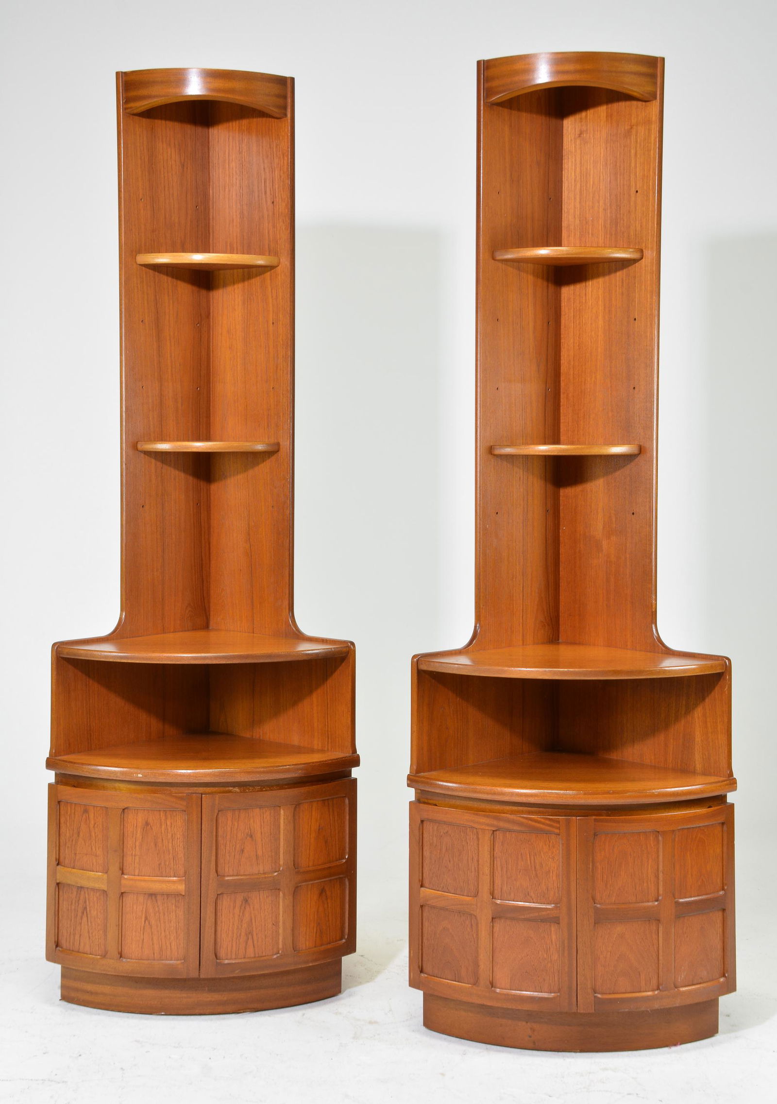 Pair Mid Century Corner Cabinets - Nathan (1 of 3)