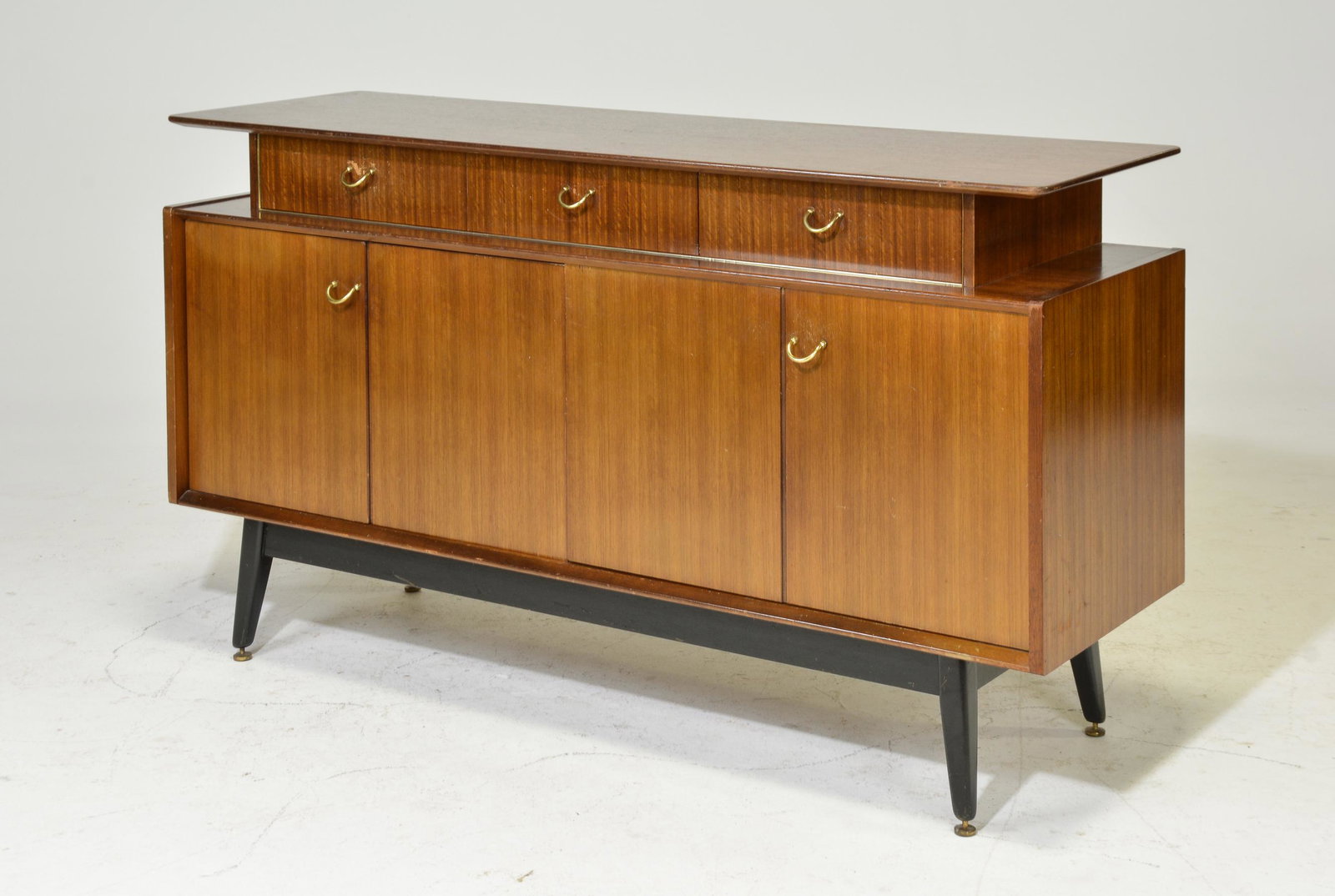 Mid Century Sideboard by G-Plan - Black & Tola Range: Danish Modern Style Credenza by British Maker Gplan - 34 in tall x 59 x 19