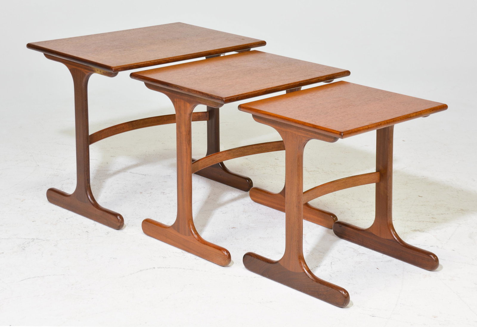 Mid Century Modern Nest - G-Plan: This Danish Modern Style Teak Nest is made by Mid Century Modern Furniture Maker G Plan ( Gplan ). 21 in tall x 23 x 16