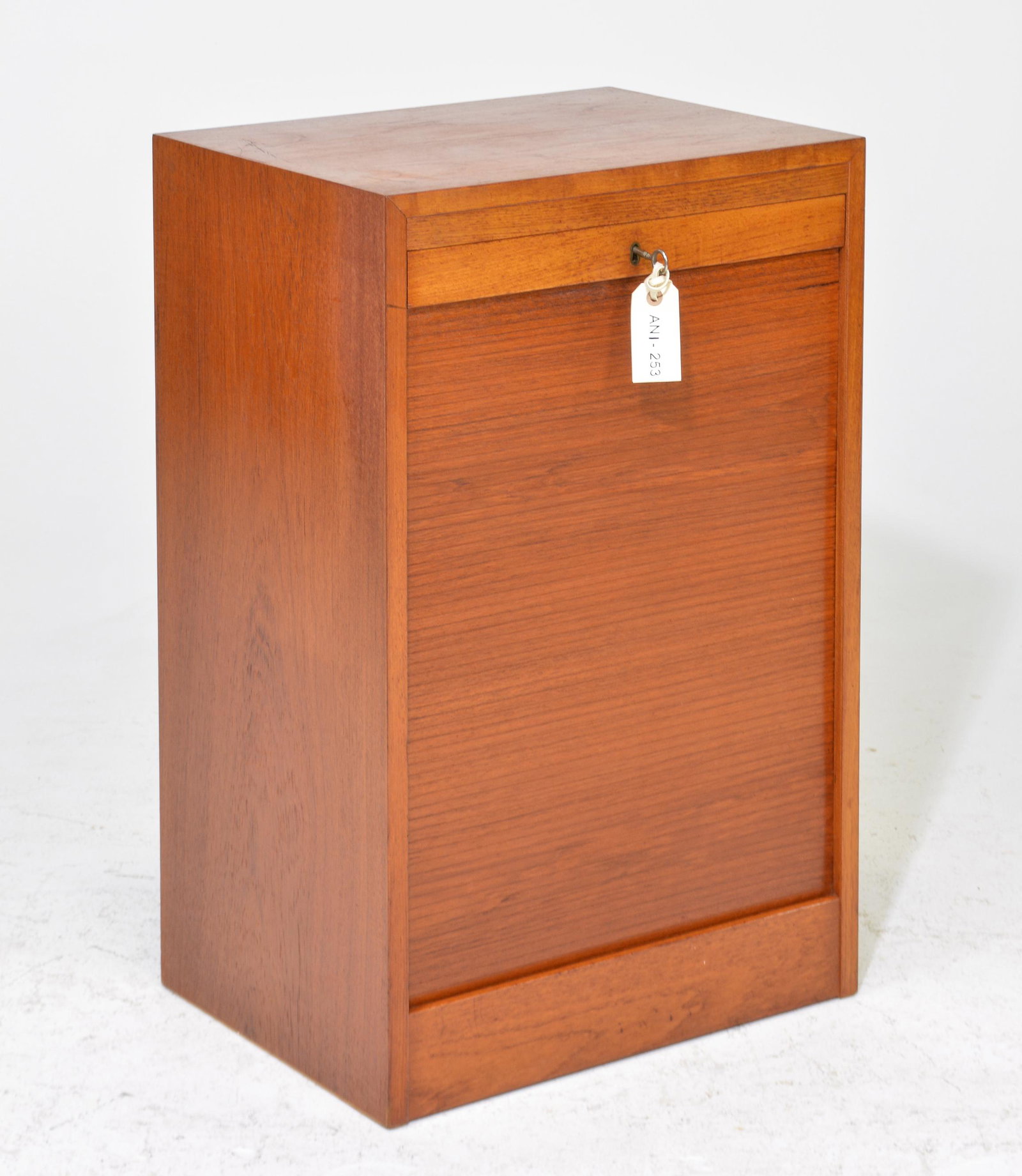 Danish Tambour Door Mid Century Modern Cabinet: Danish Tambour Door Mid Century Modern Cabinet - 30 in tall x 20 x 15