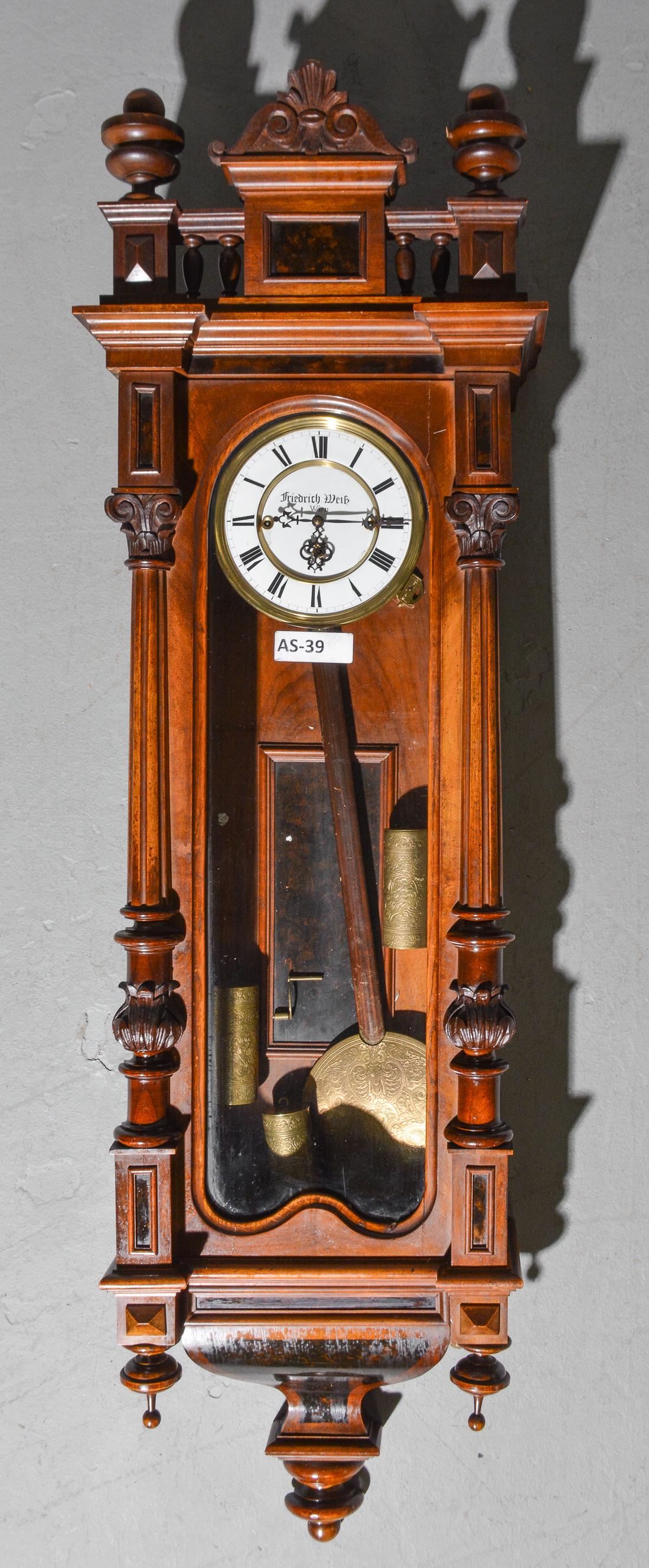 Vienna Mahogany Regulator Wall Clock (1 of 5)