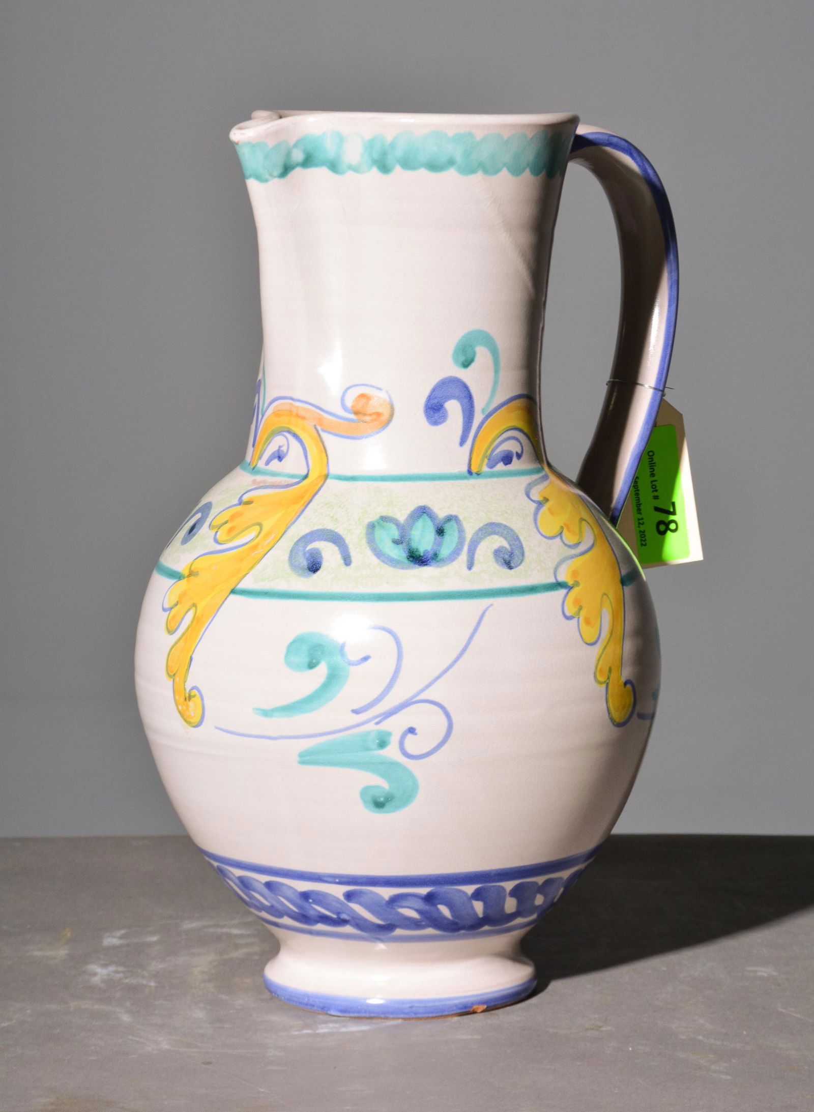 Italian Hand Painted Large Pitcher (1 of 4)