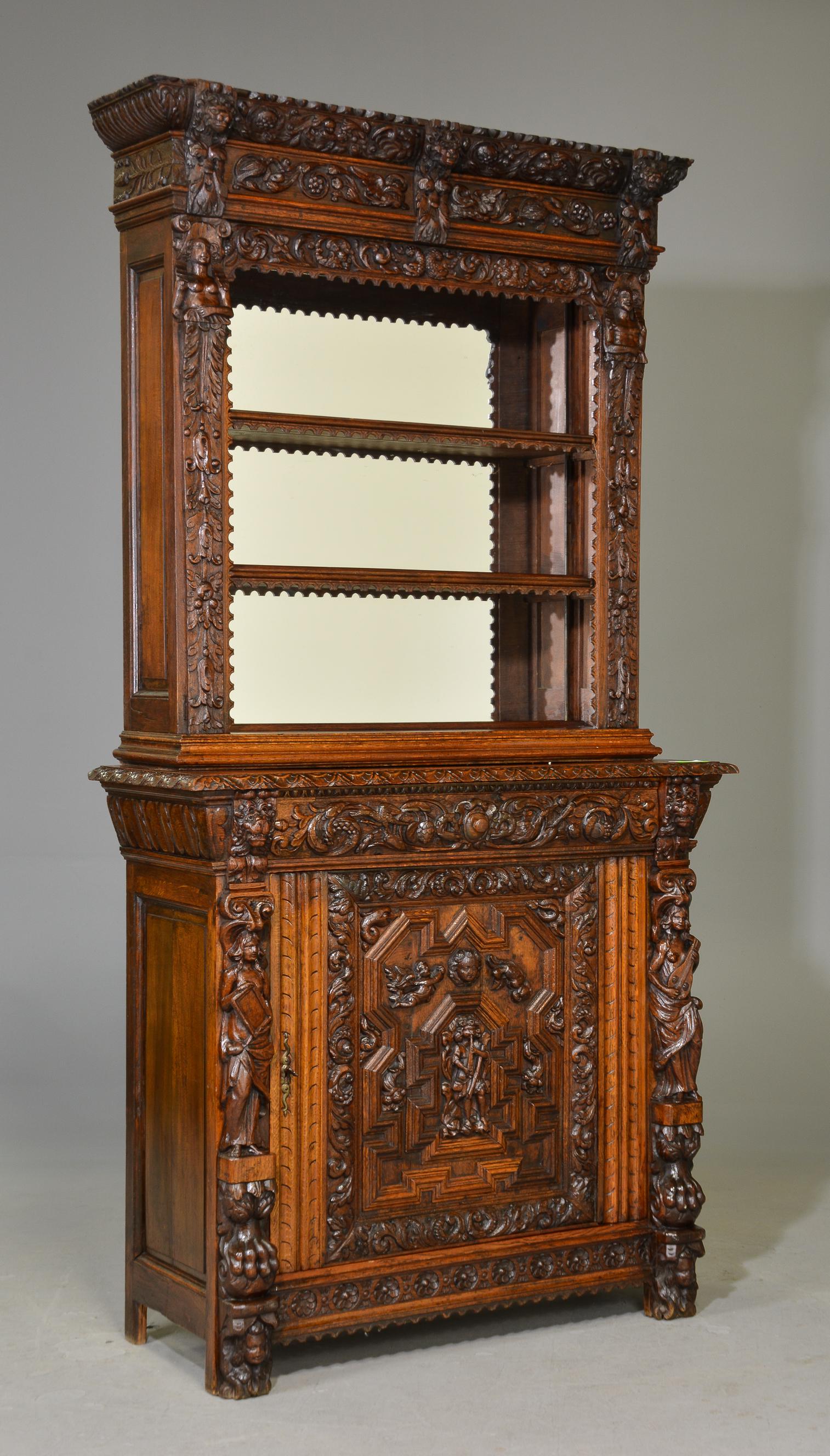 Renaissance Style Carved Buffet / Bookshelf (1 of 9)
