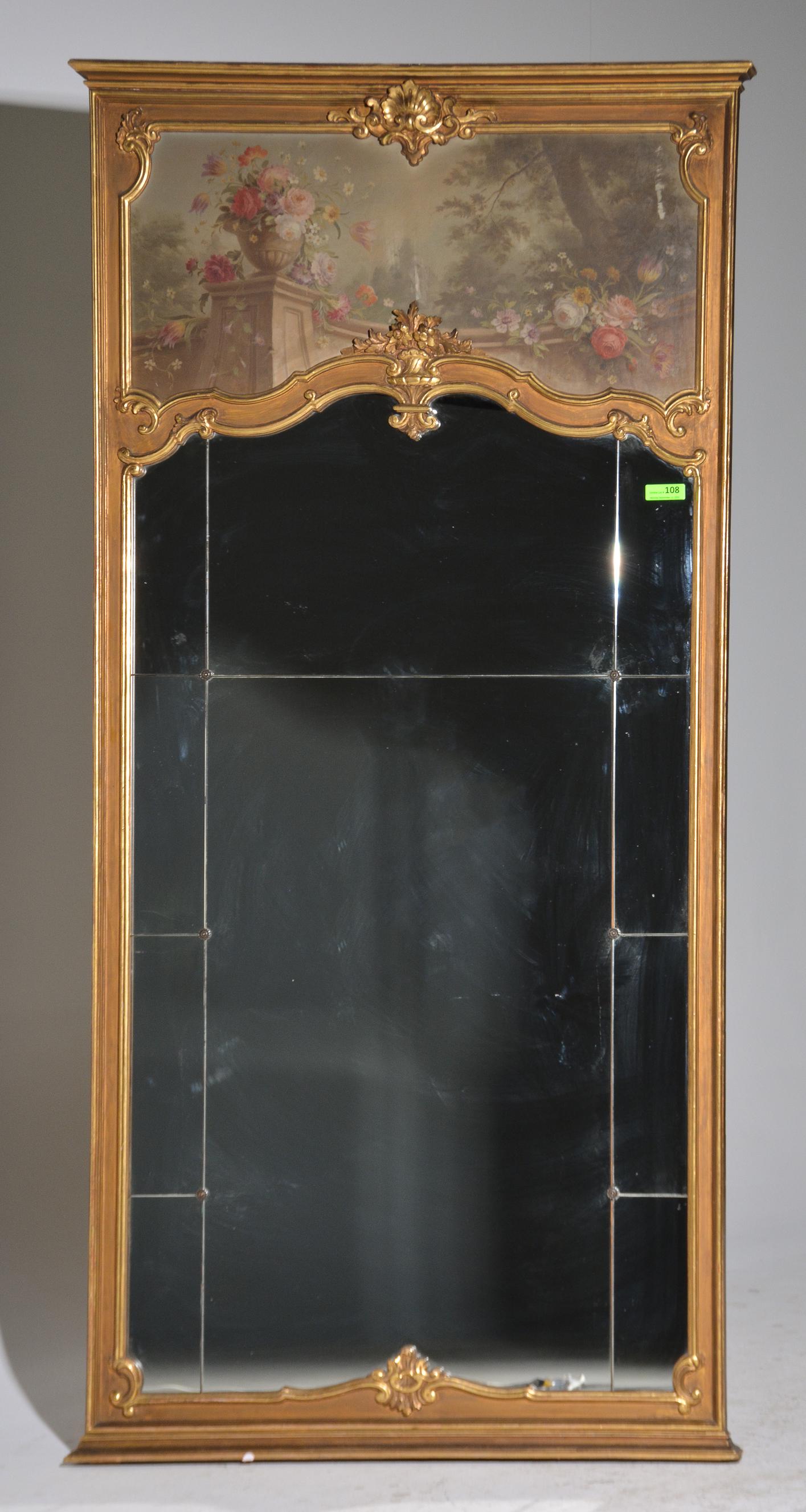 Louis XV Style Gold Framed Trumeau Mirror (1 of 4)