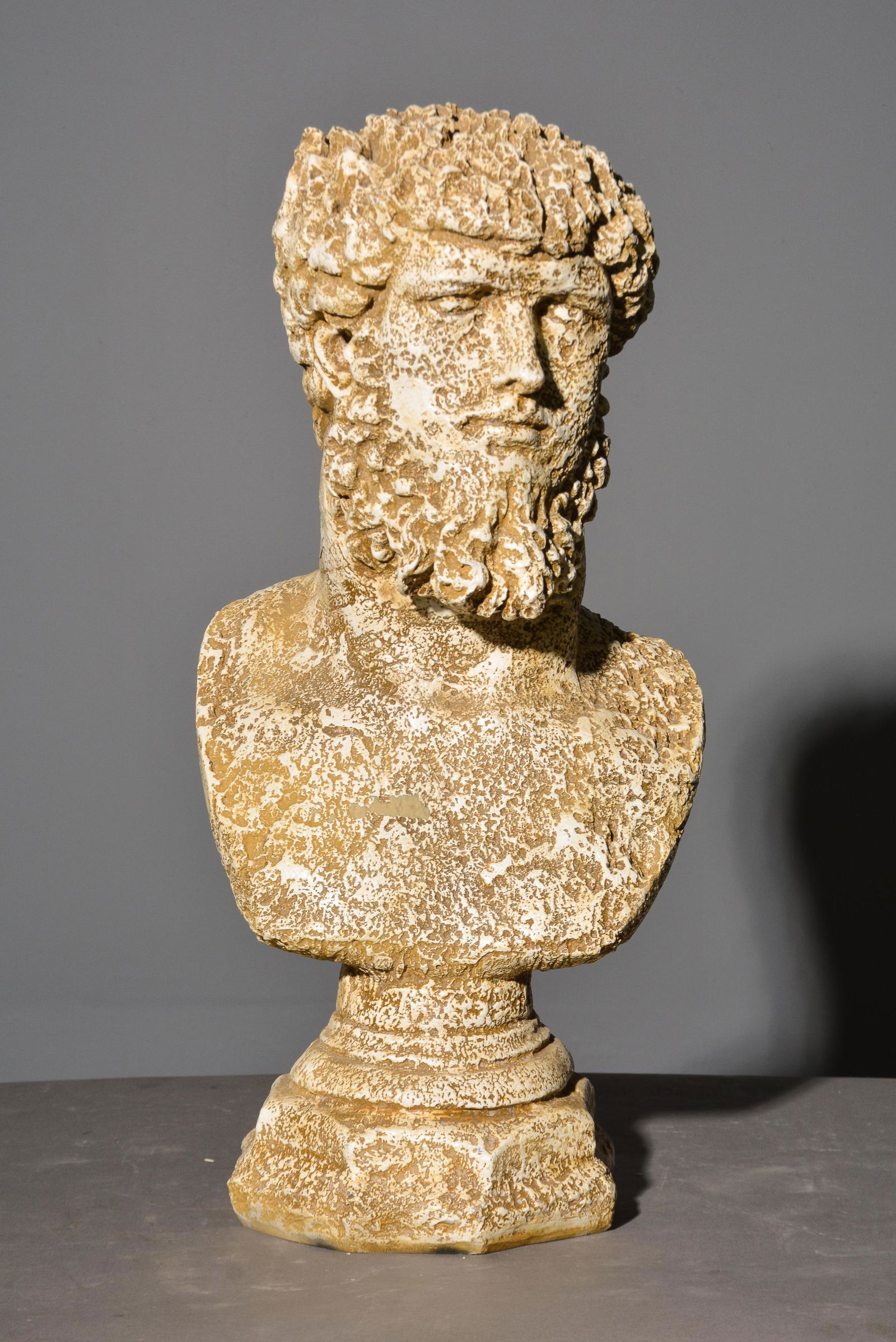 Large Painted Male Bust - Signed (1 of 4)