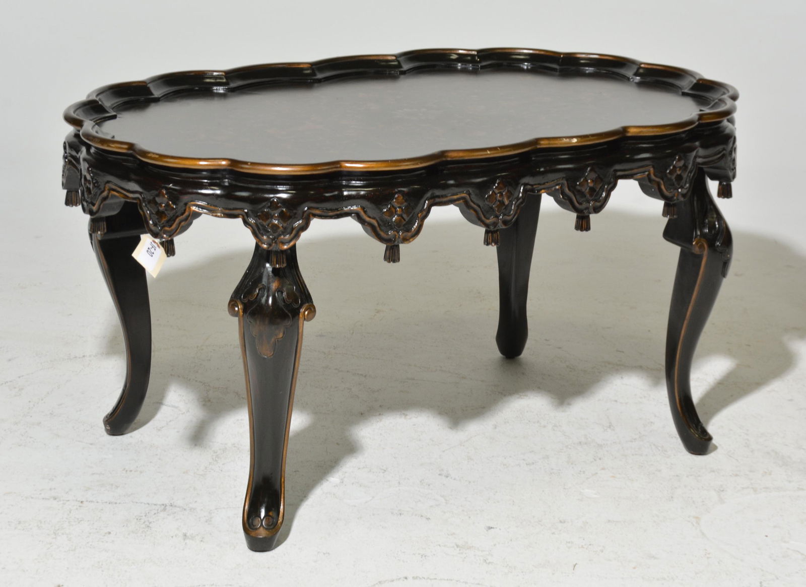Chinoiserie Style Decorated Oval Cocktail Table (1 of 6)