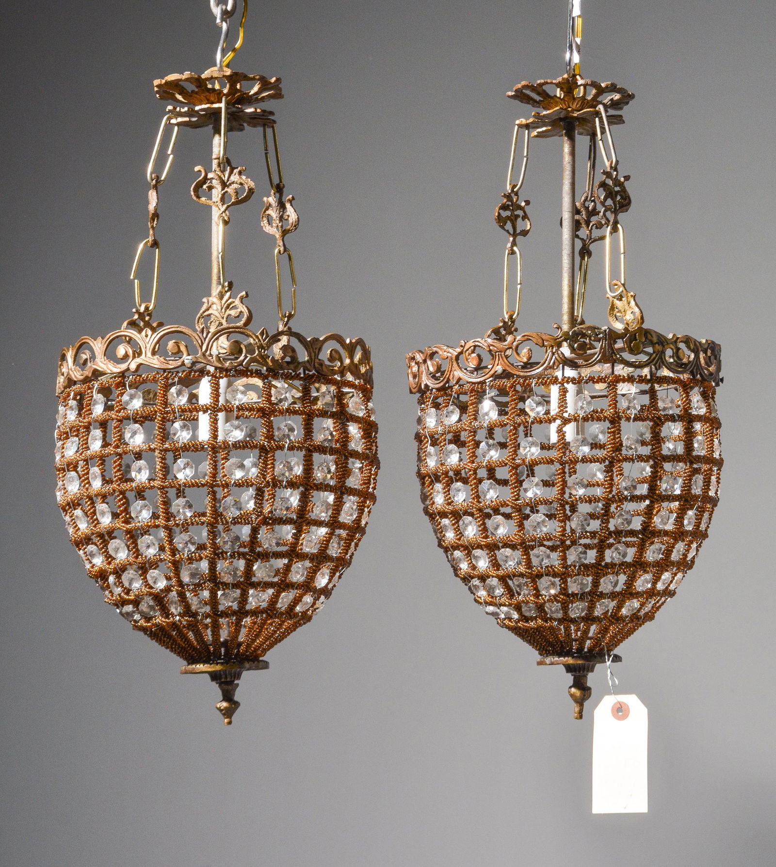 2 Empire Style Chandeliers with Gold Beading (1 of 2)