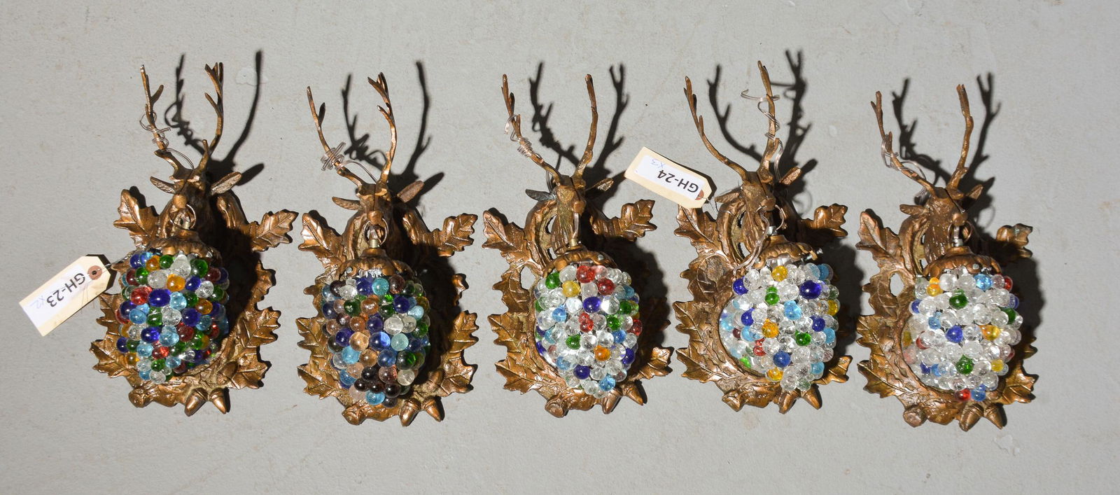 5 Empire Style Stag Head Sconces (1 of 4)