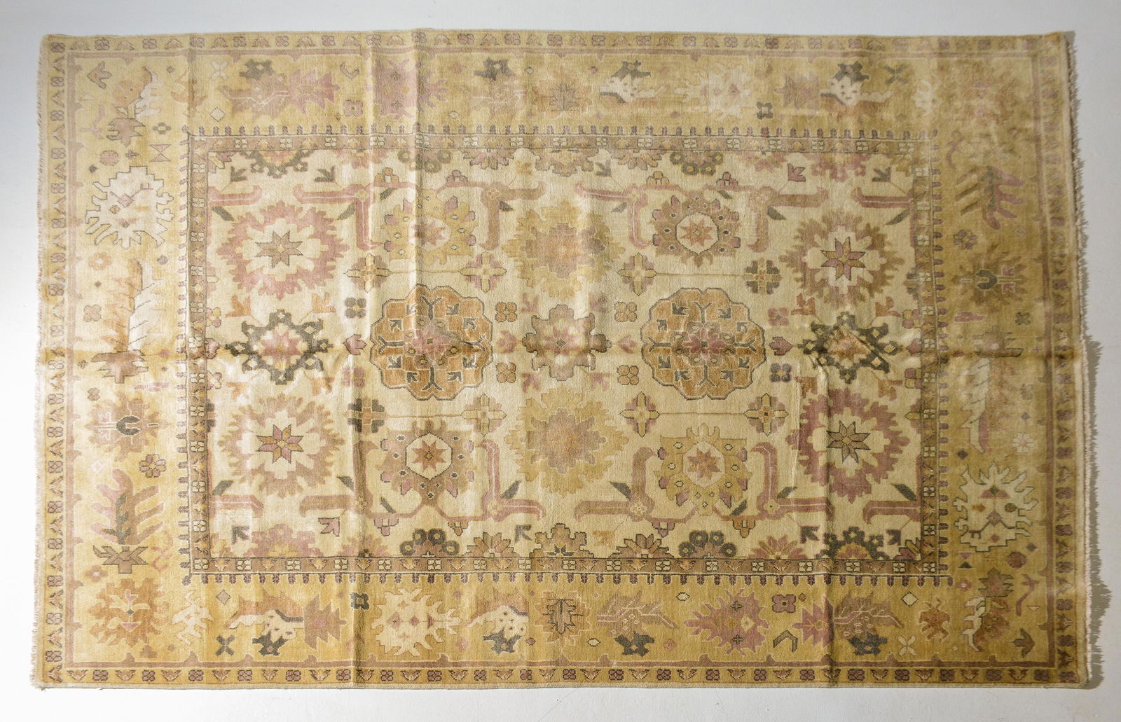 Hand Knotted Oushak Wool Rug - 11'10 x 9'2 (1 of 4)