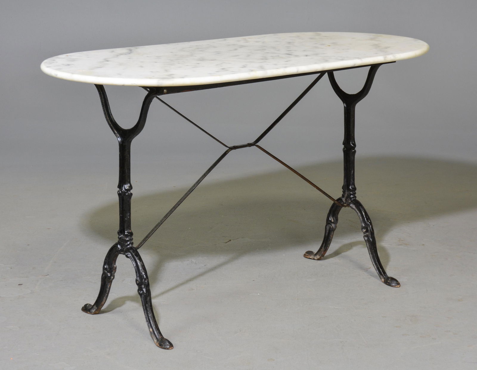 White Marble Top Iron Base Table (1 of 2)