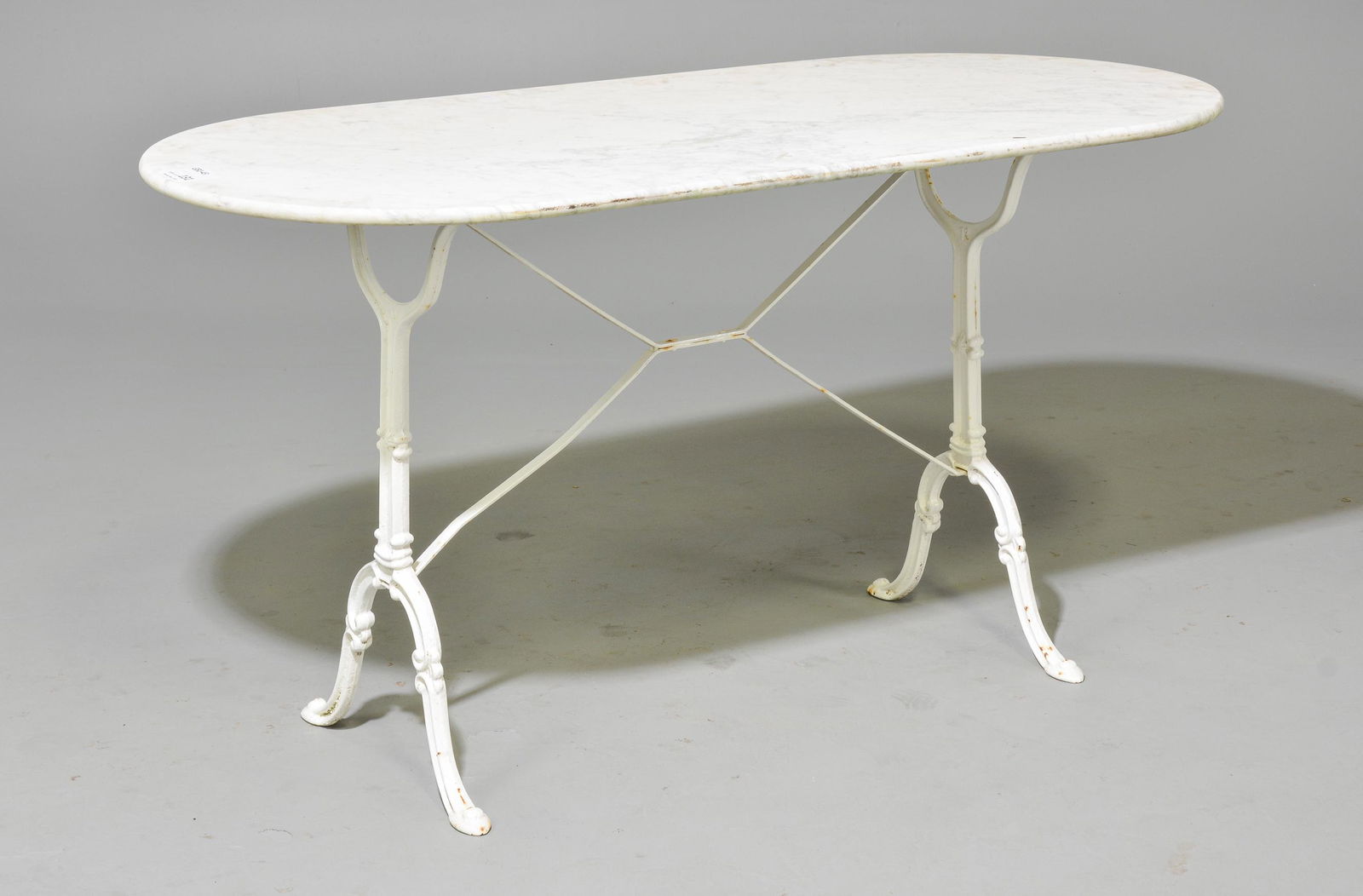 White Marble Top Iron Base Bistro Table (1 of 3)