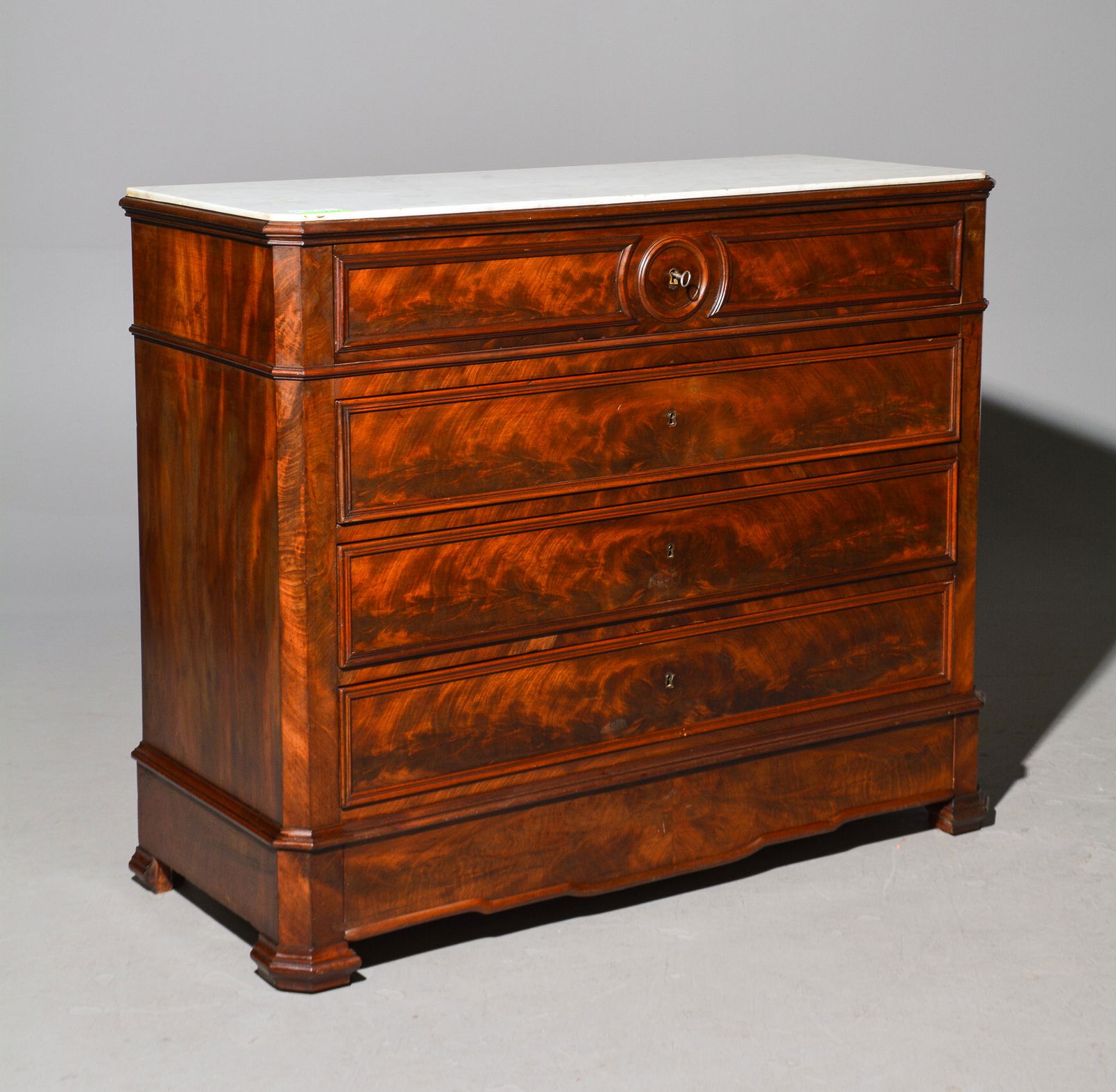 French White Marble Top Commode / Desk (1 of 5)