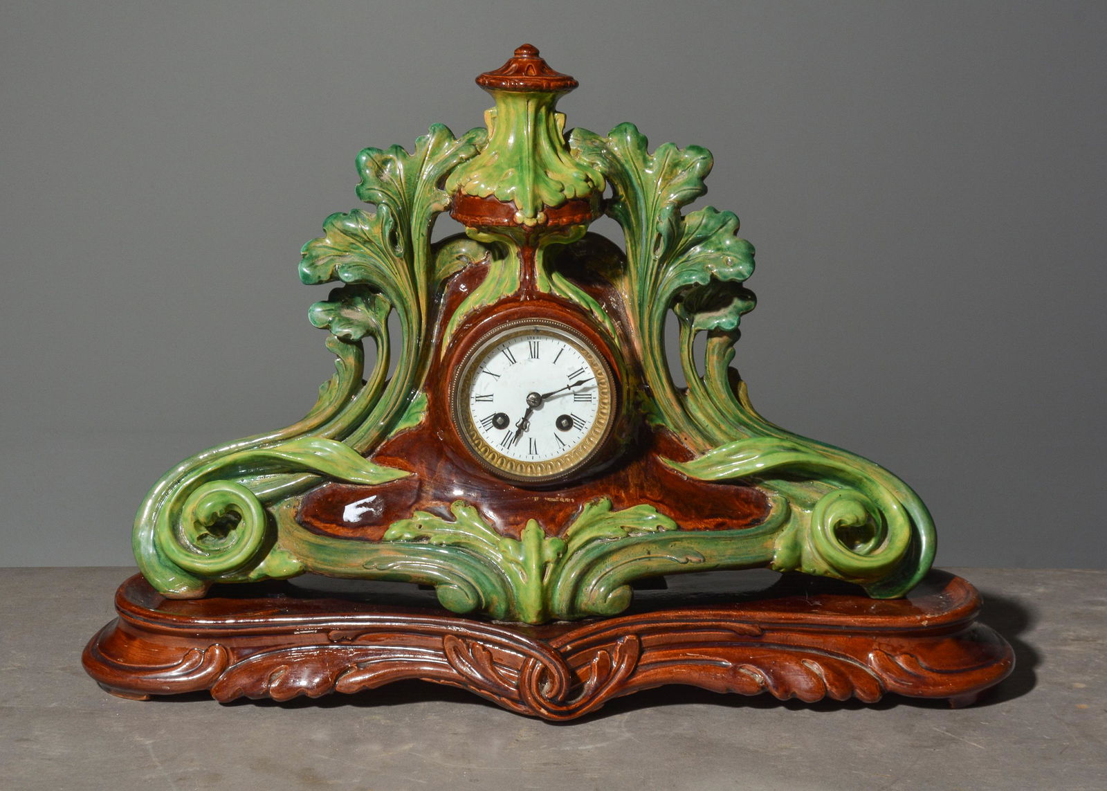 French Porcelain Painted Mantle Clock (1 of 4)