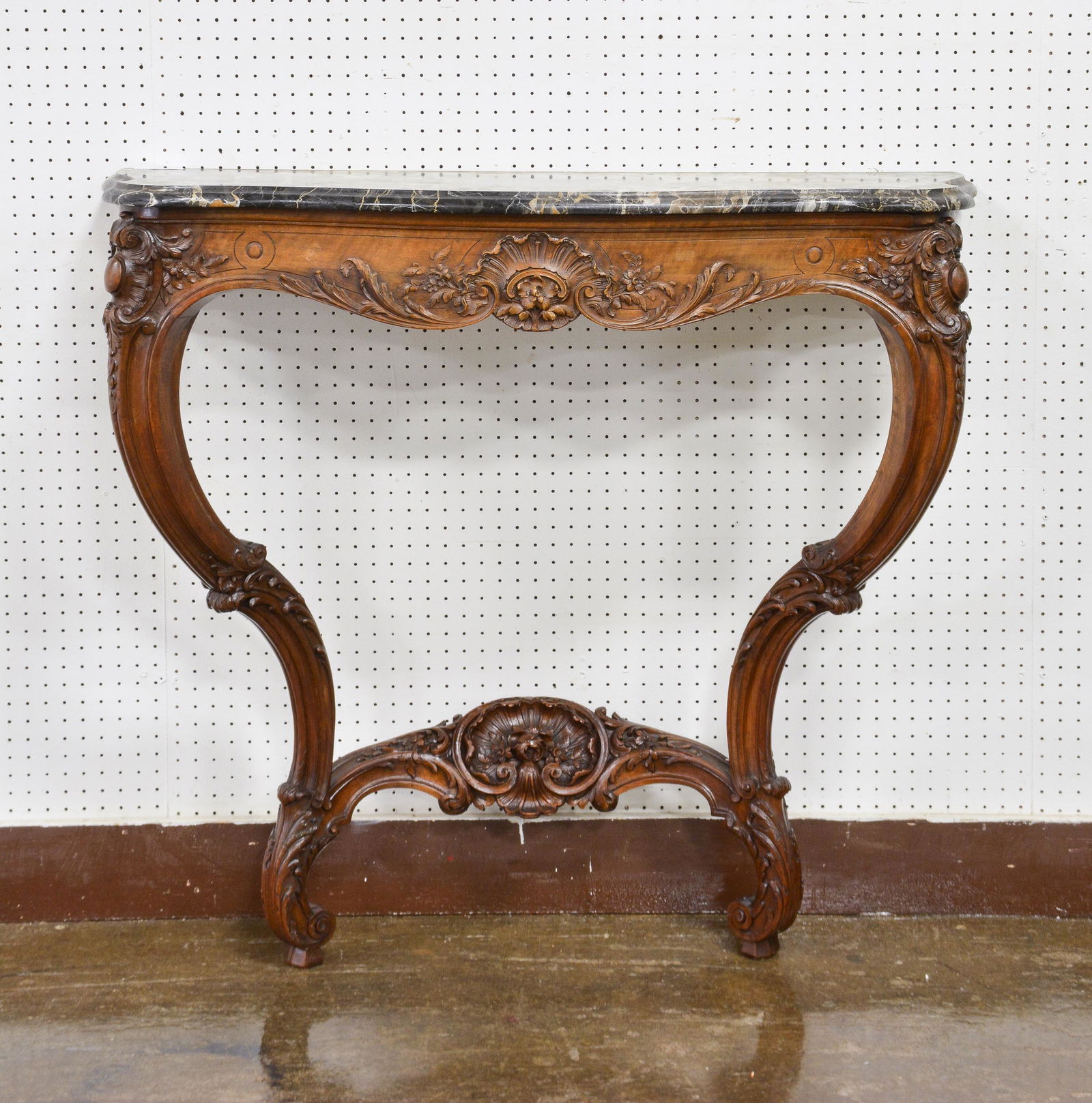 Louis XV Style Carved Marble Top Console (1 of 4)