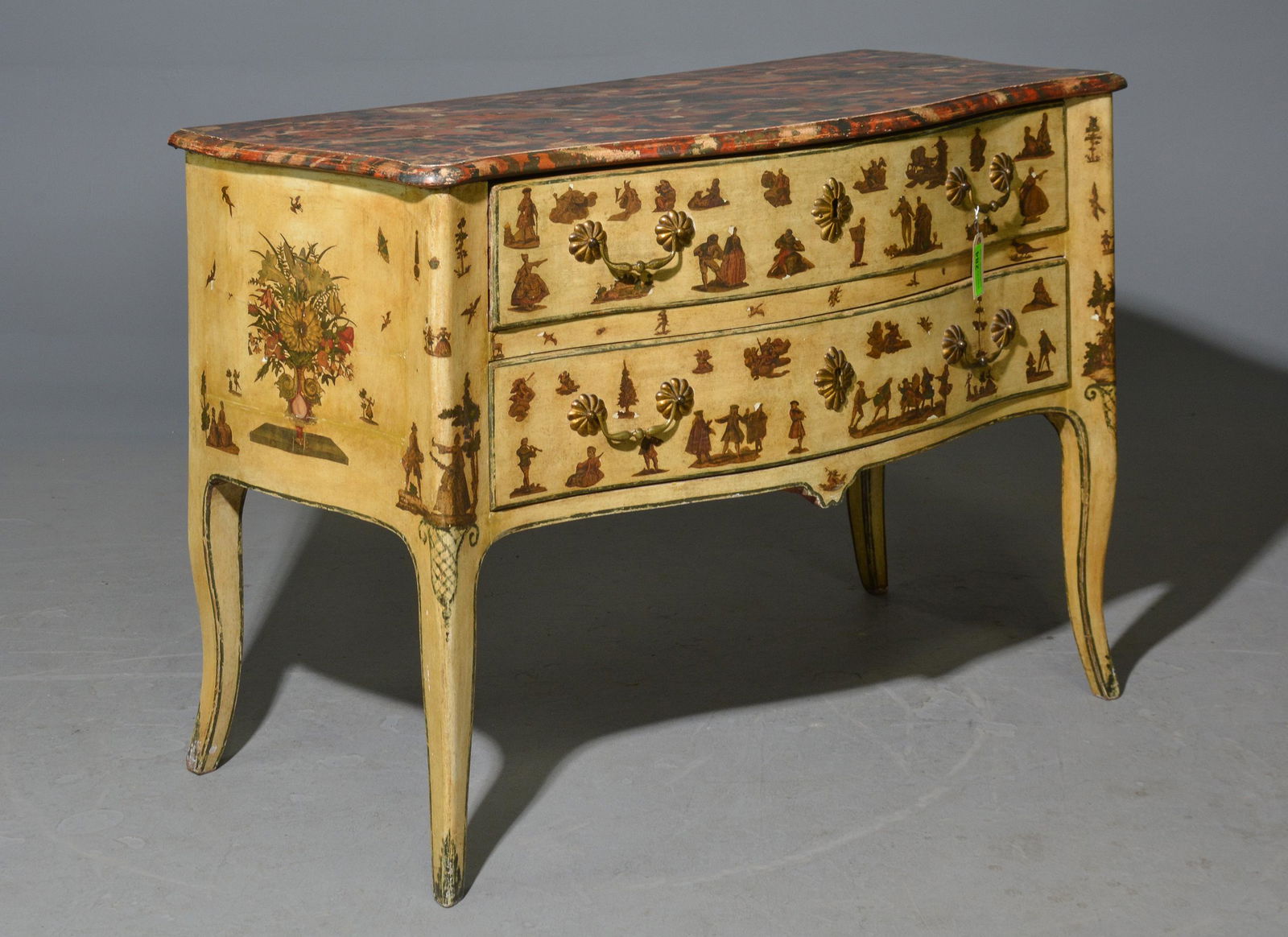 Antique Painted 2 Drawer Commode / Chest (1 of 4)