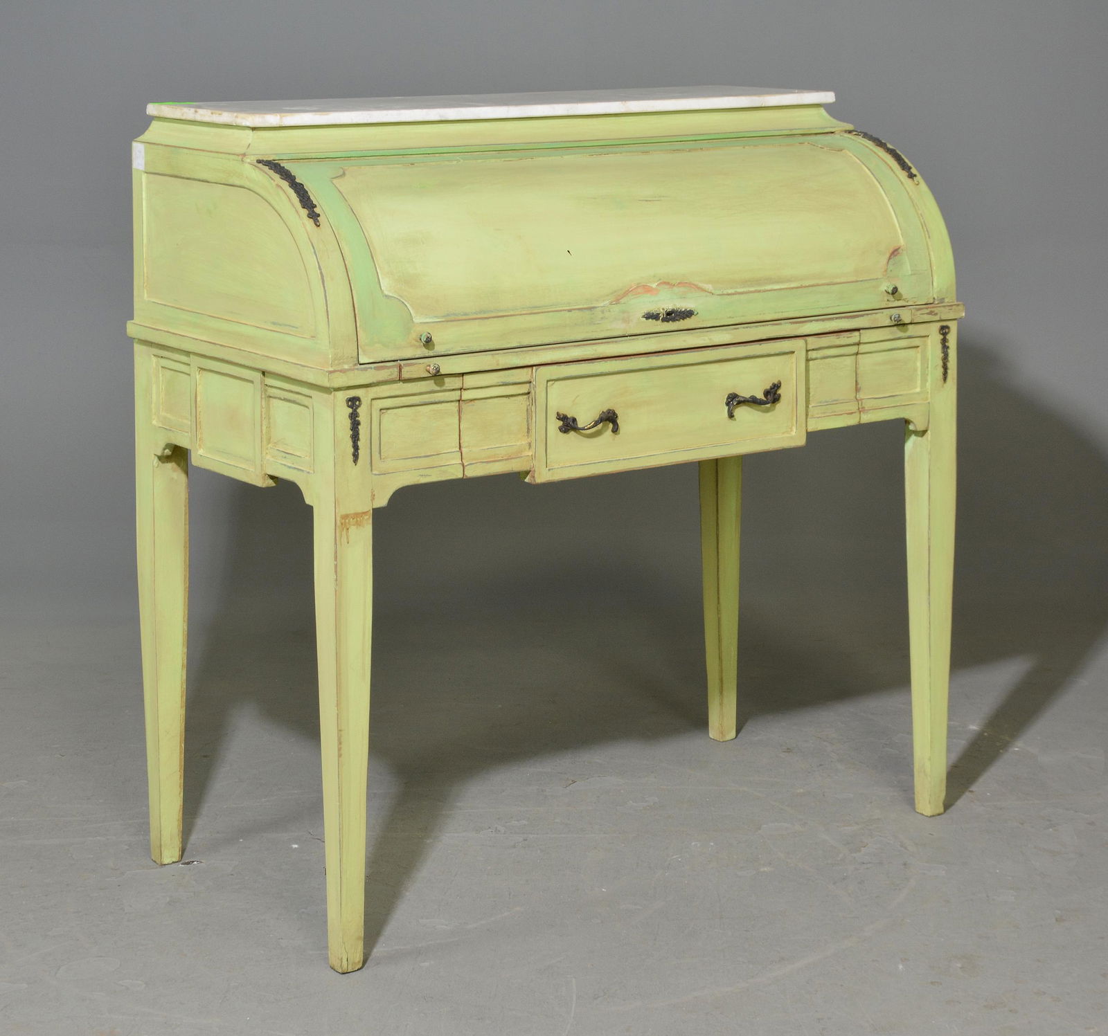 French Replica Painted Marble Top Roll Top Desk (1 of 4)