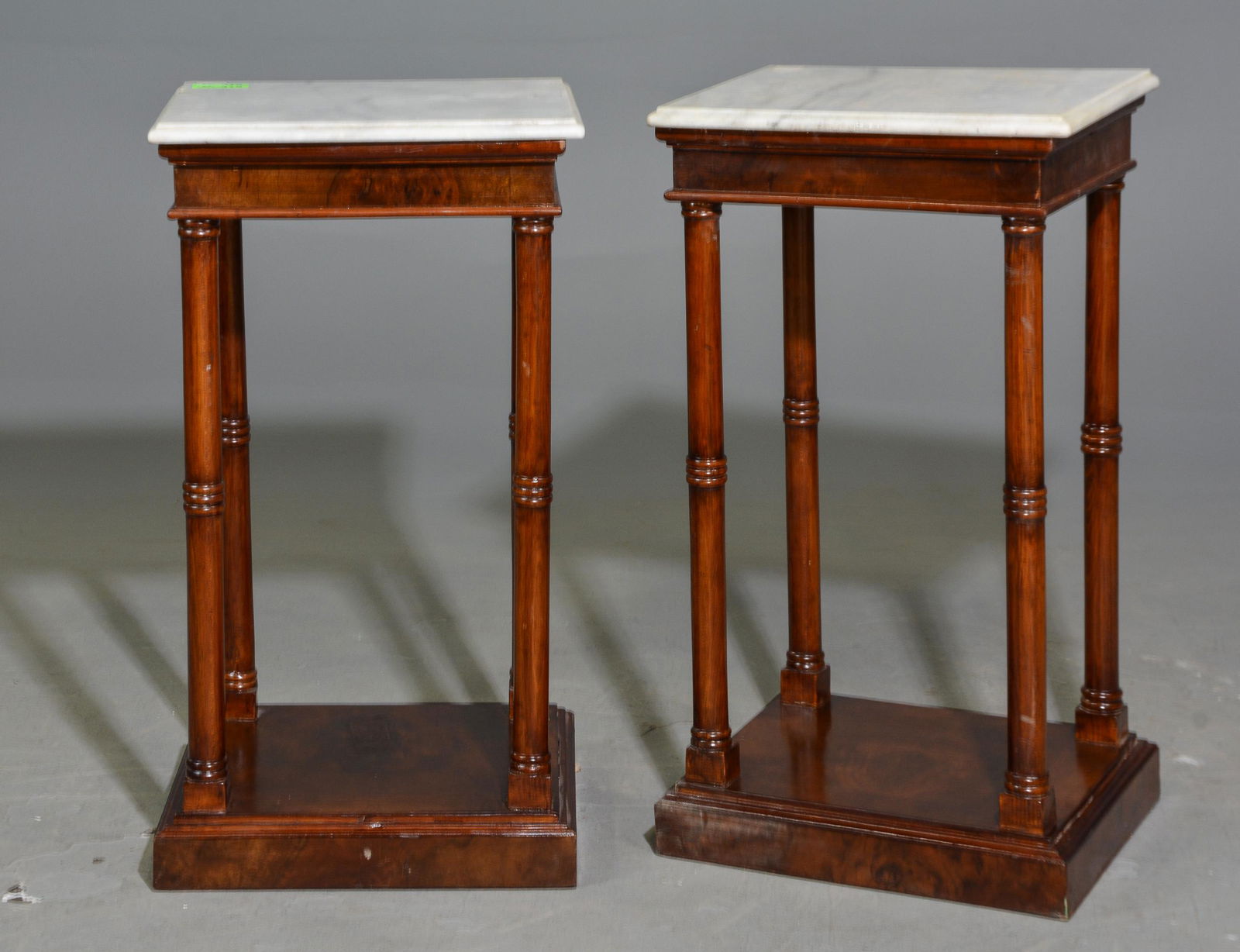 2 White Marble Top Occasional Tables (1 of 4)