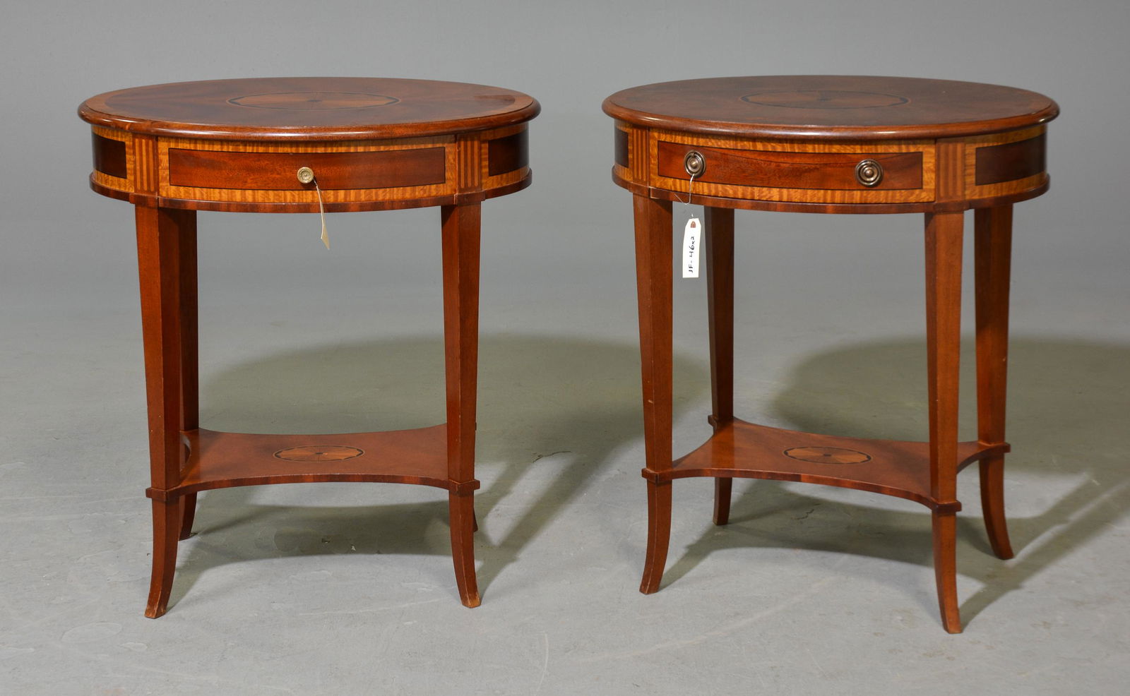 2 Oval Inlaid Mahogany Occasional Tables (1 of 5)
