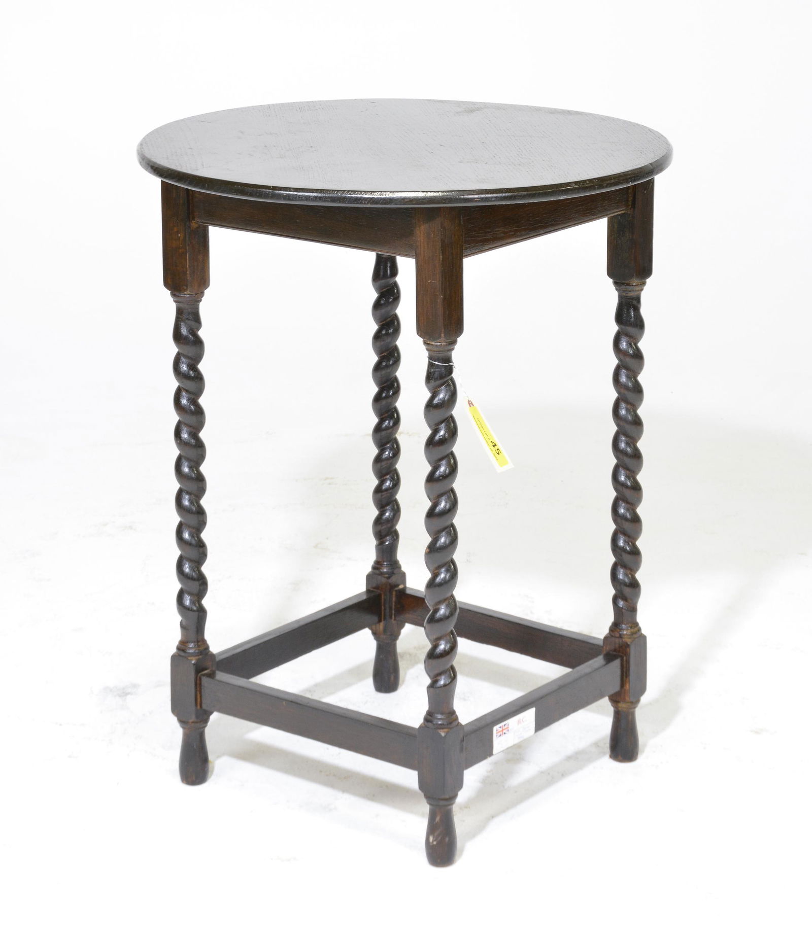 British Oak Barley Twist Round Occasional Table (1 of 2)
