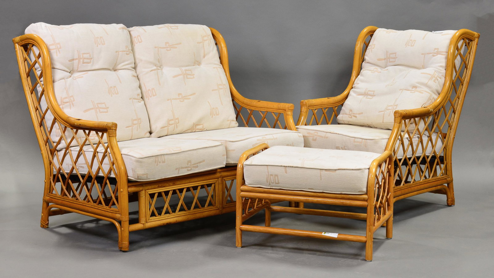 Tiki Style Bamboo / Rattan 2 Seat Sofa, Chair & Stool (1 of 4)